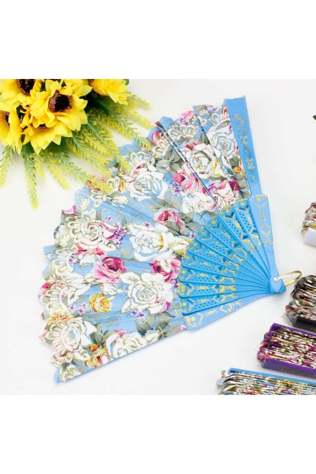 Epilons Plastik Kumaş Yelpaze 12 li Karışık 010