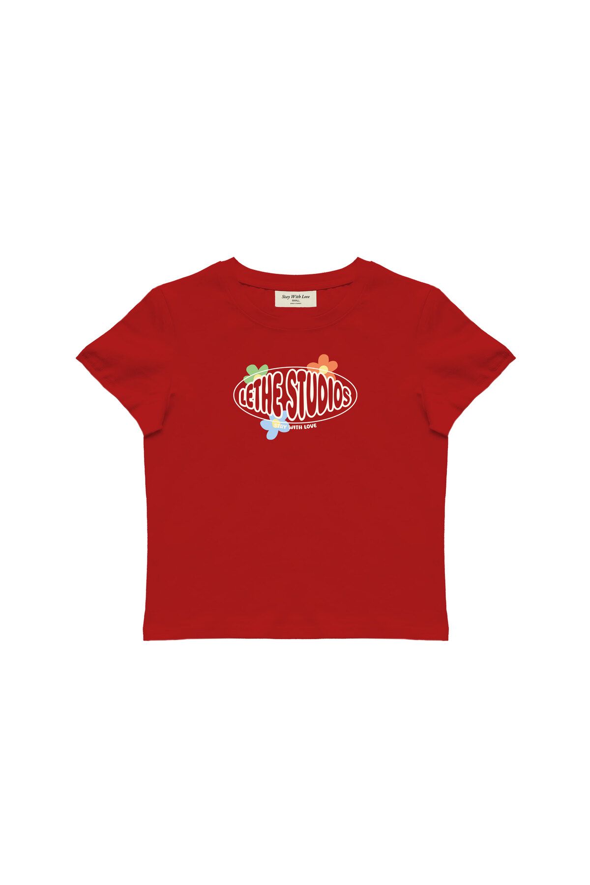 lethestudios Stay With Love Baskılı Baby Tee Crop Top