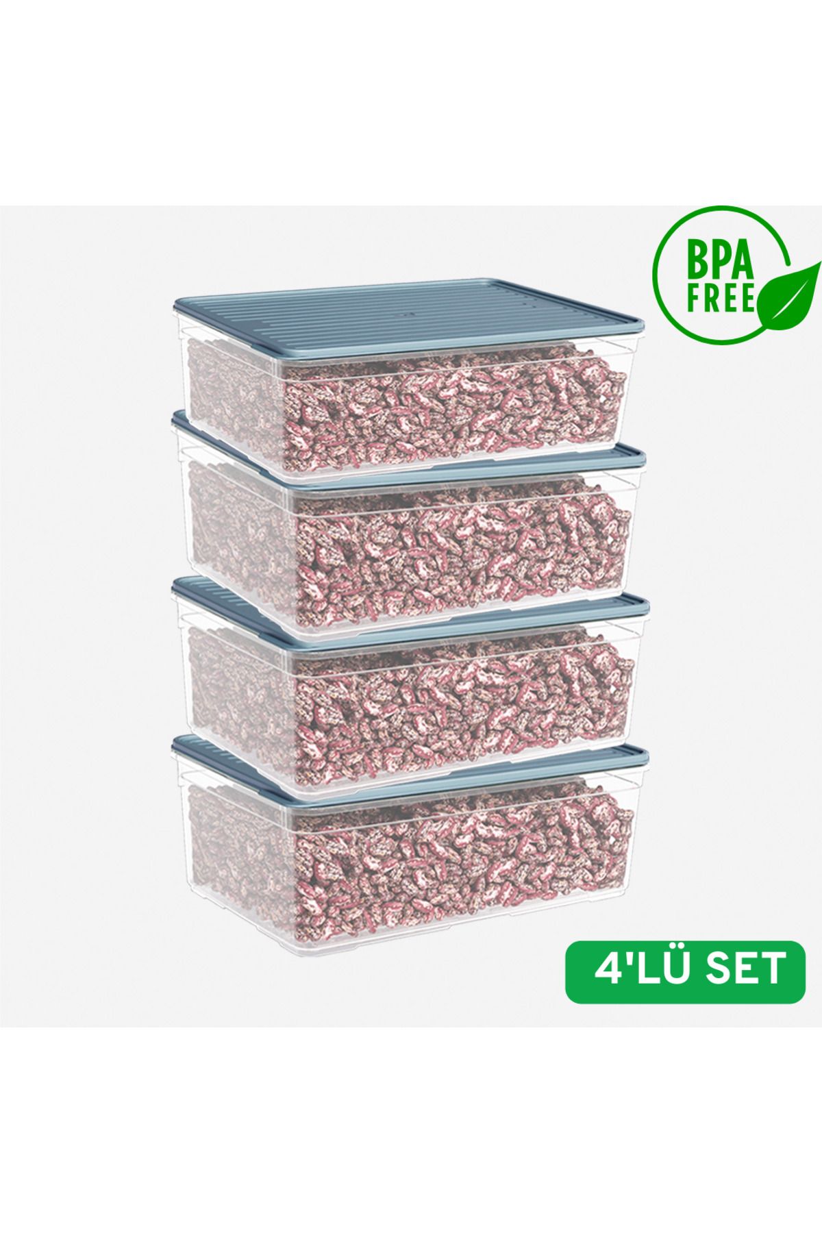 Dnl Home 4'lü 4.3 Litre Buzdolabı Dondurucu Difriz Organizer Saklama Kabı (4 x 4300 ml)