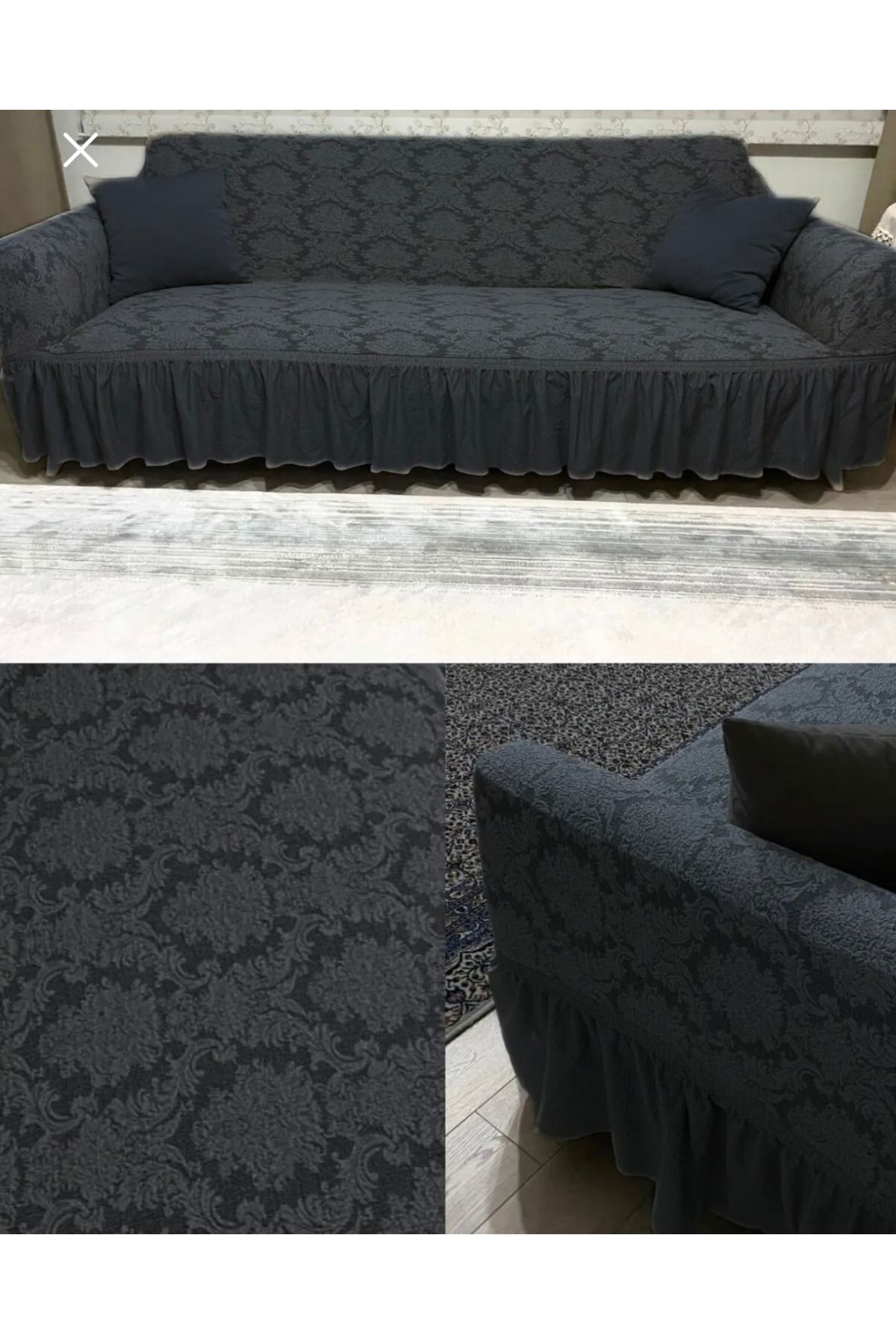Muensu 3*3*1*1 Osmanlı Desen Jakarlı Koltuk Örtüsü, Çekyat Takımı One Size 001