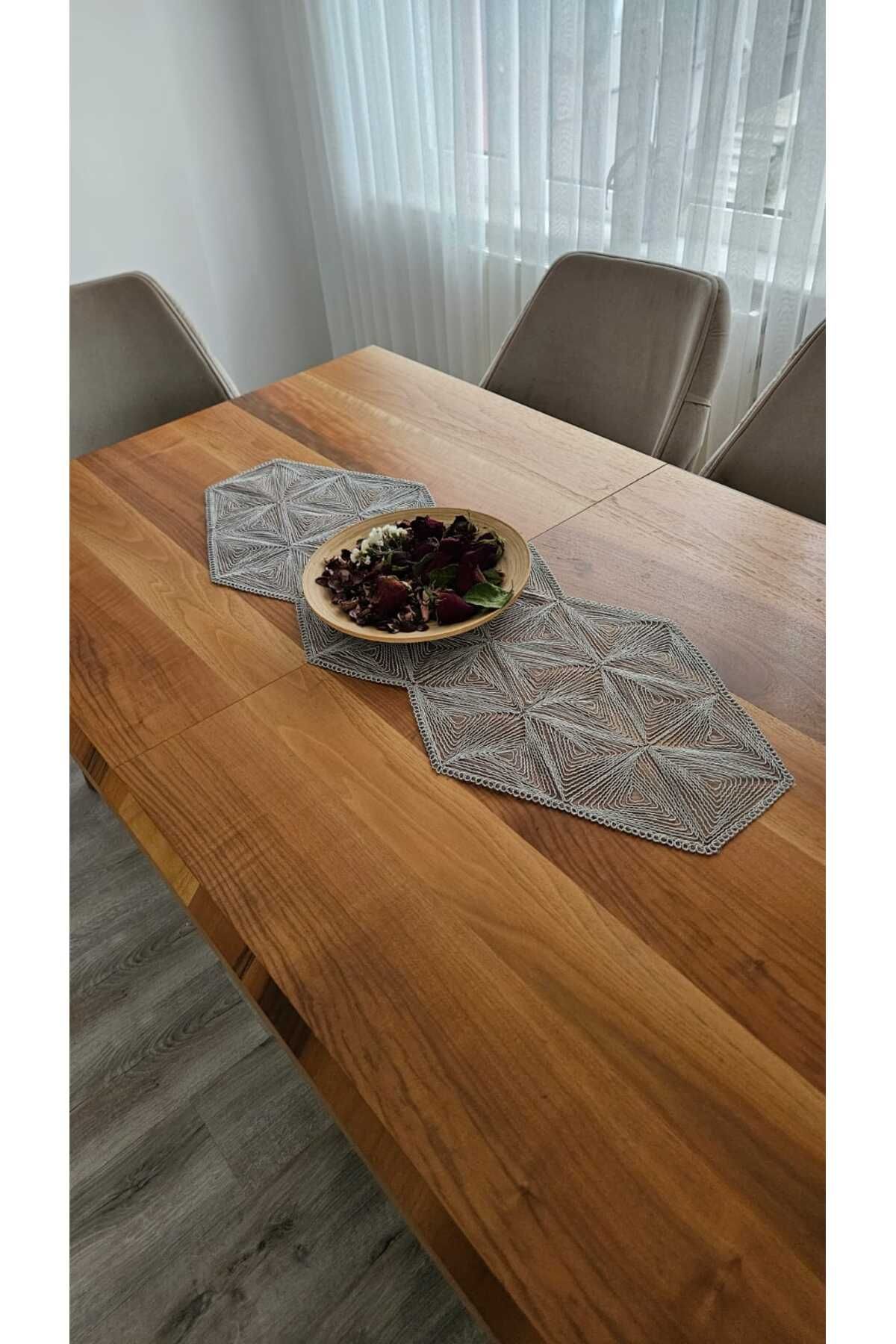 ZESA HOME Tül Güpürlü Desnli Şık Renk Renk Runner