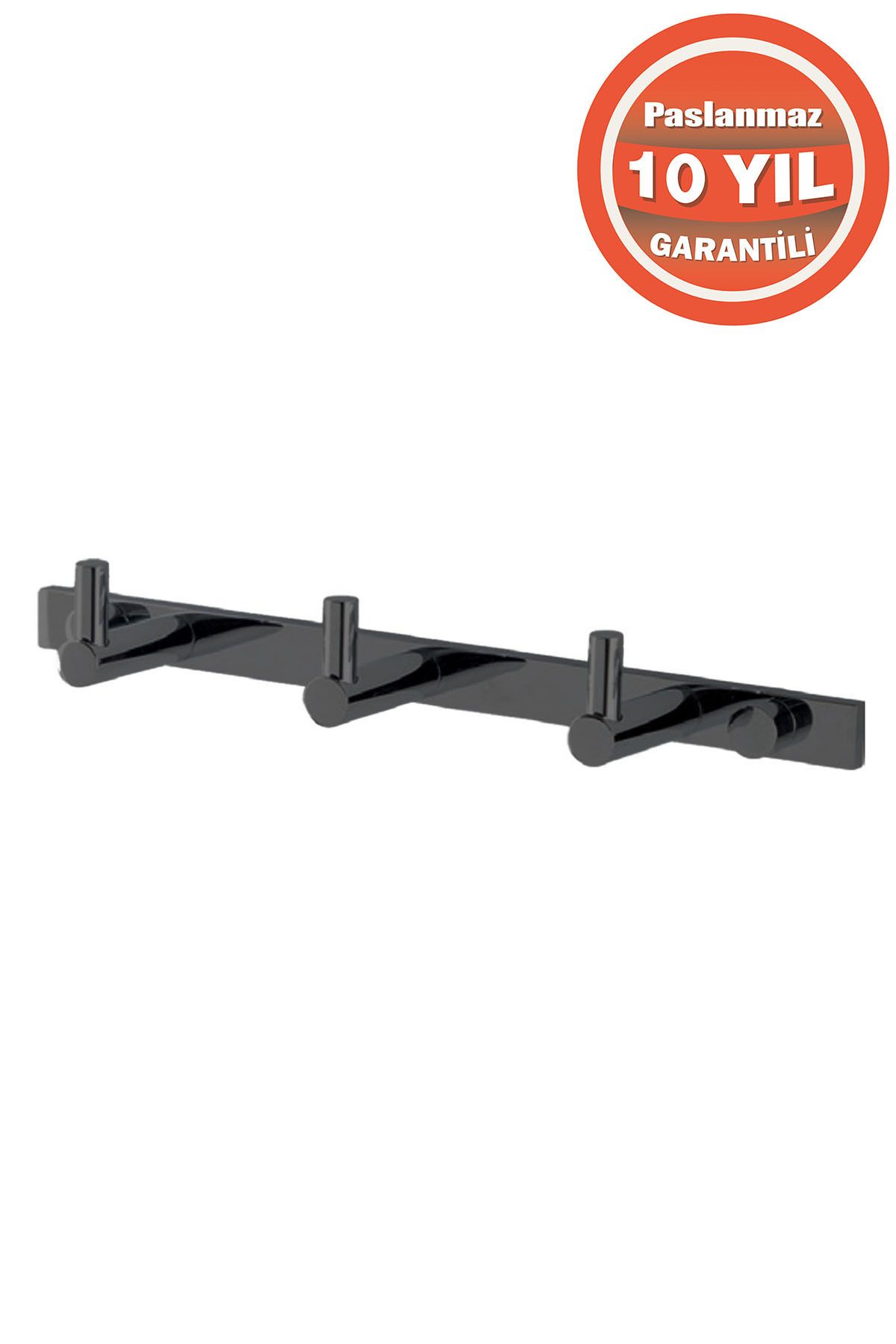 ÇELİK BANYO Paslanmaz Pirinç Mat Siyah Mercan 3’lü Askılık Havlu Askısı
