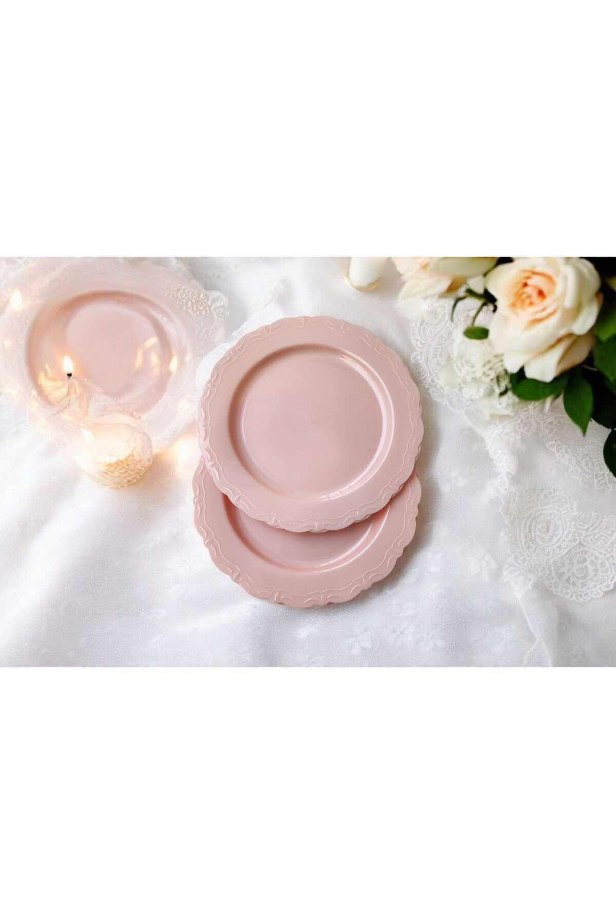 Evinizin Yardımcısı Mika Tabak& Parti Tabak&parti Mika Tabak & PUDRA PEMBE 23 cm 6 adet