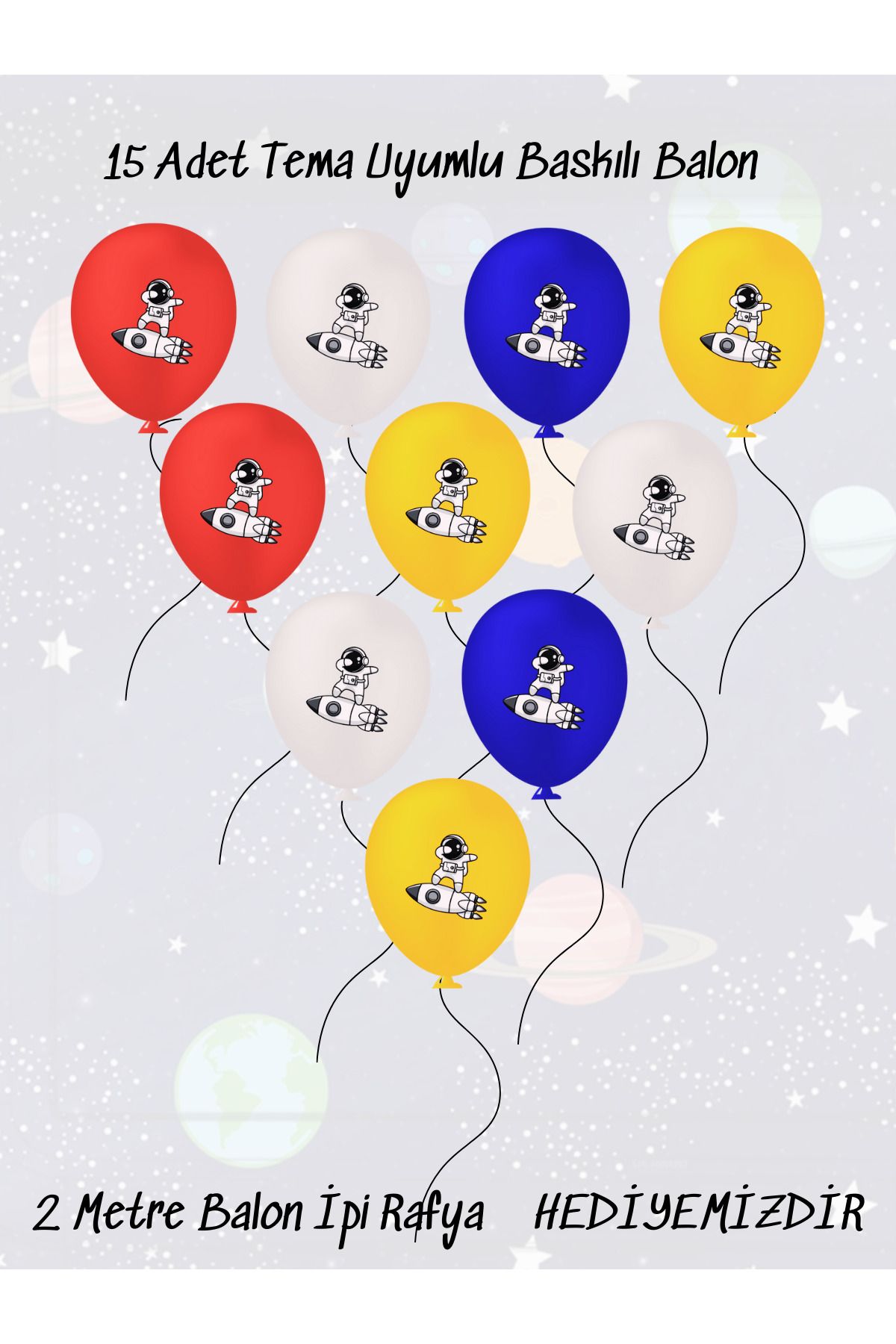 snowparty Galaksi Kozmik Uzay Tema Uyumlu Doğum Günü Parti Balonu