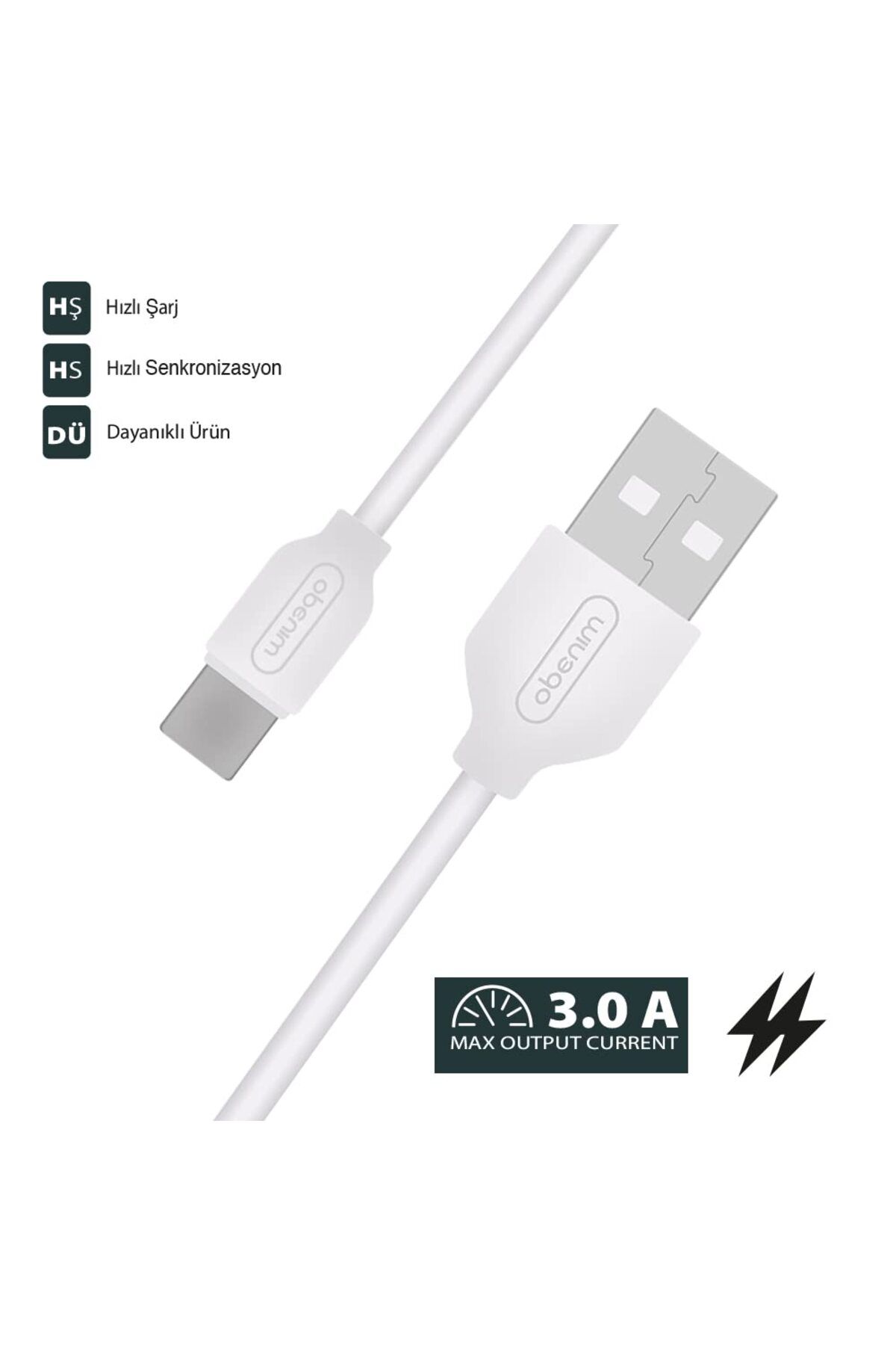obenim Type-C USB Şarj ve Data Kablosu / Type C kablo 1 Metre / Hızlı Şarj Teknolojisi / USB Type C / 3.0