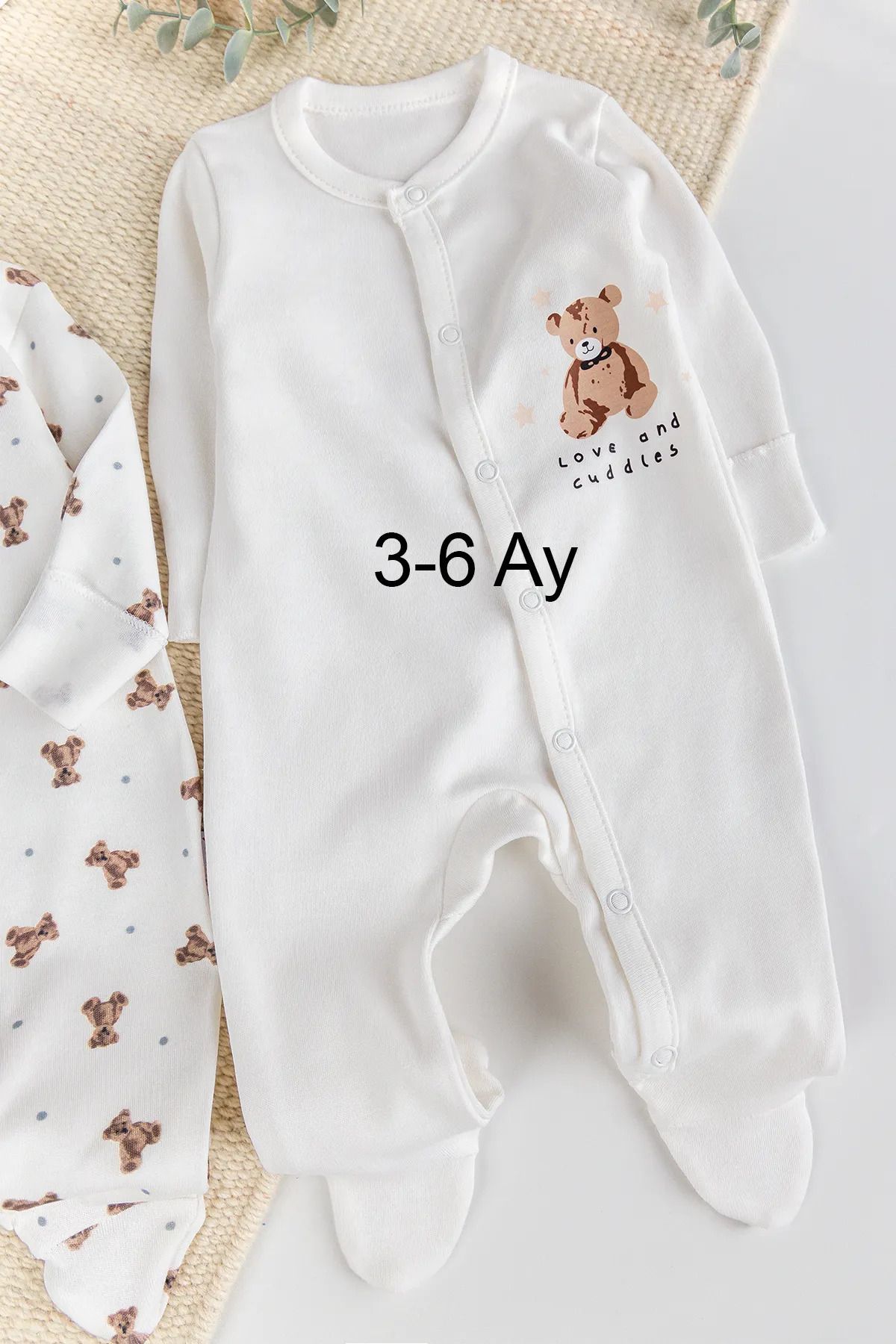 Babymod-Teddy Bear Printed Cotton 2-Piece Baby Rompers 2