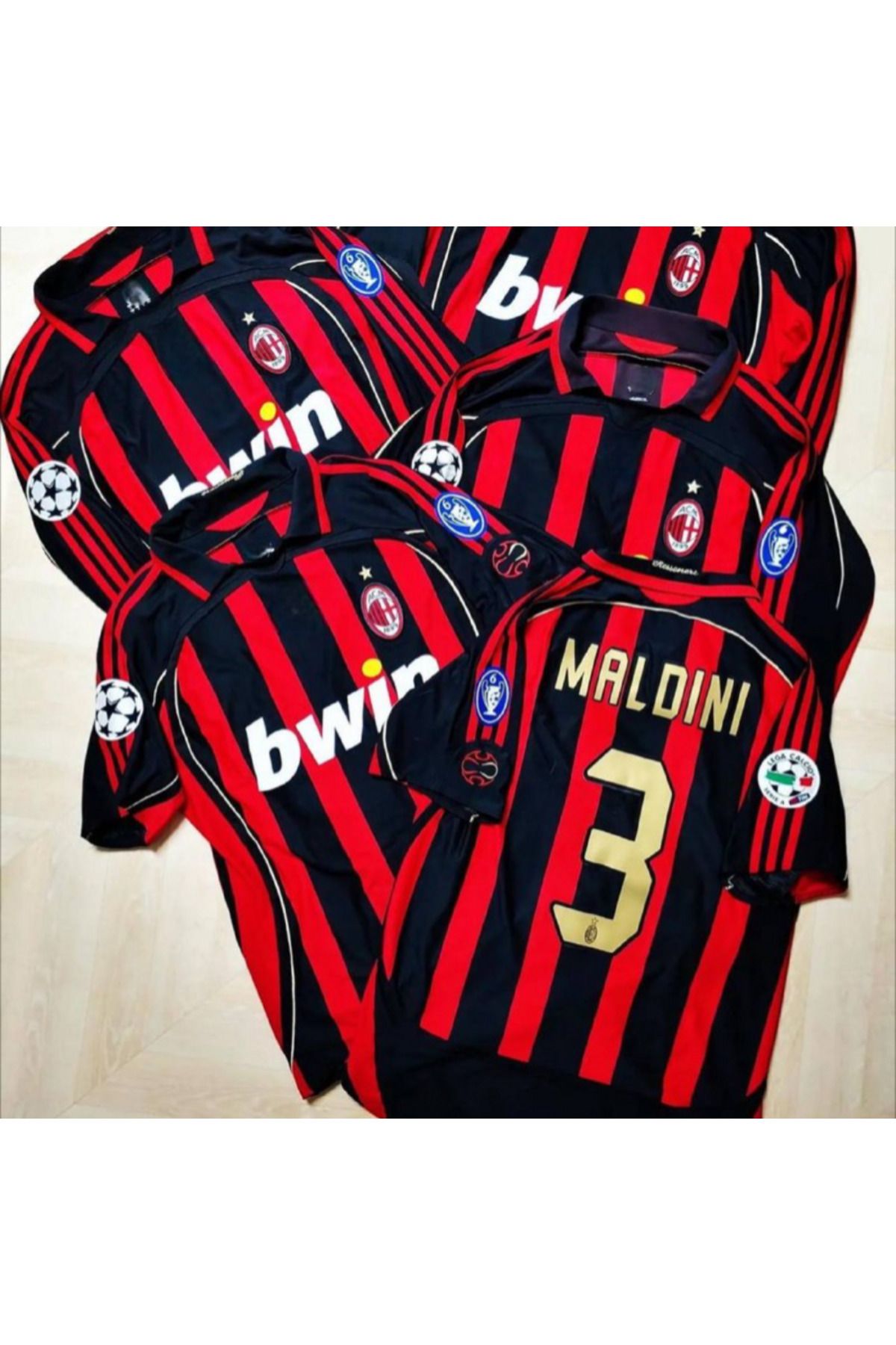Alaturka Mix A.C M.İ.L.A.N 2007 Sezonu #3 MALDINI Özel Nostalji Forması Kısa Kol (KIRMIZI/SİYAH)