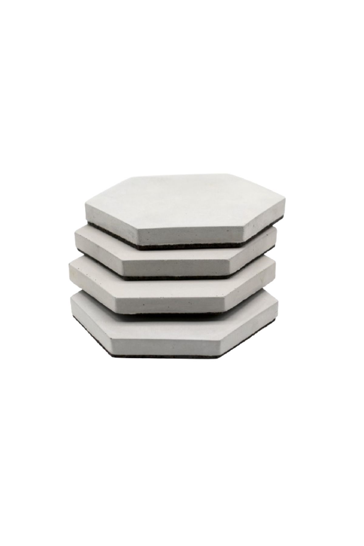 Ovebu 4&#39;lü Set Altıgen Beton Bardak Altlığı