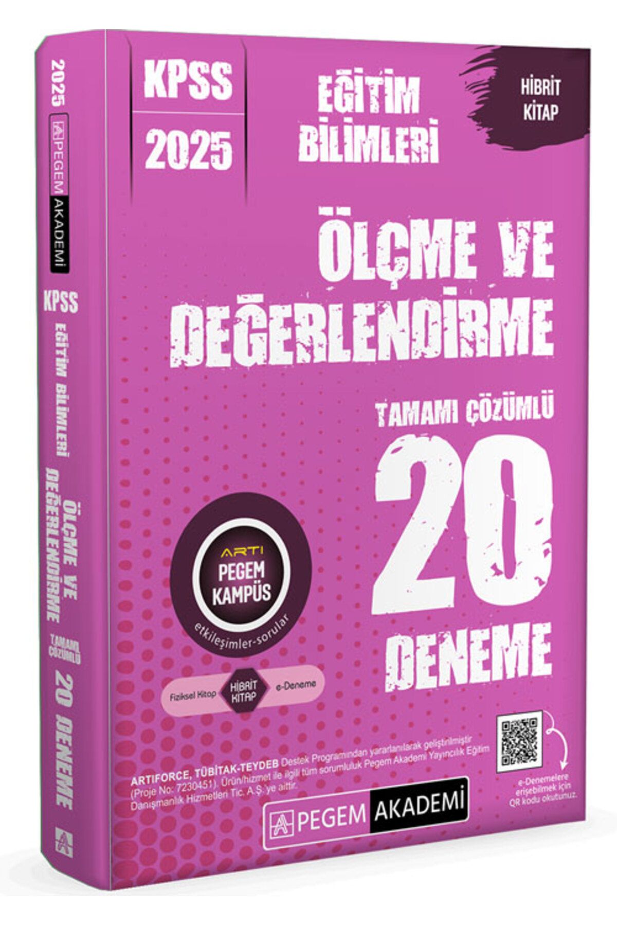 Pegem Akademi Yayıncılık 2025 KPSS Eğitim Bilimleri Ölçme ve Değerlendirme Tamamı Çözümlü 20 Deneme Pegem Yayınları