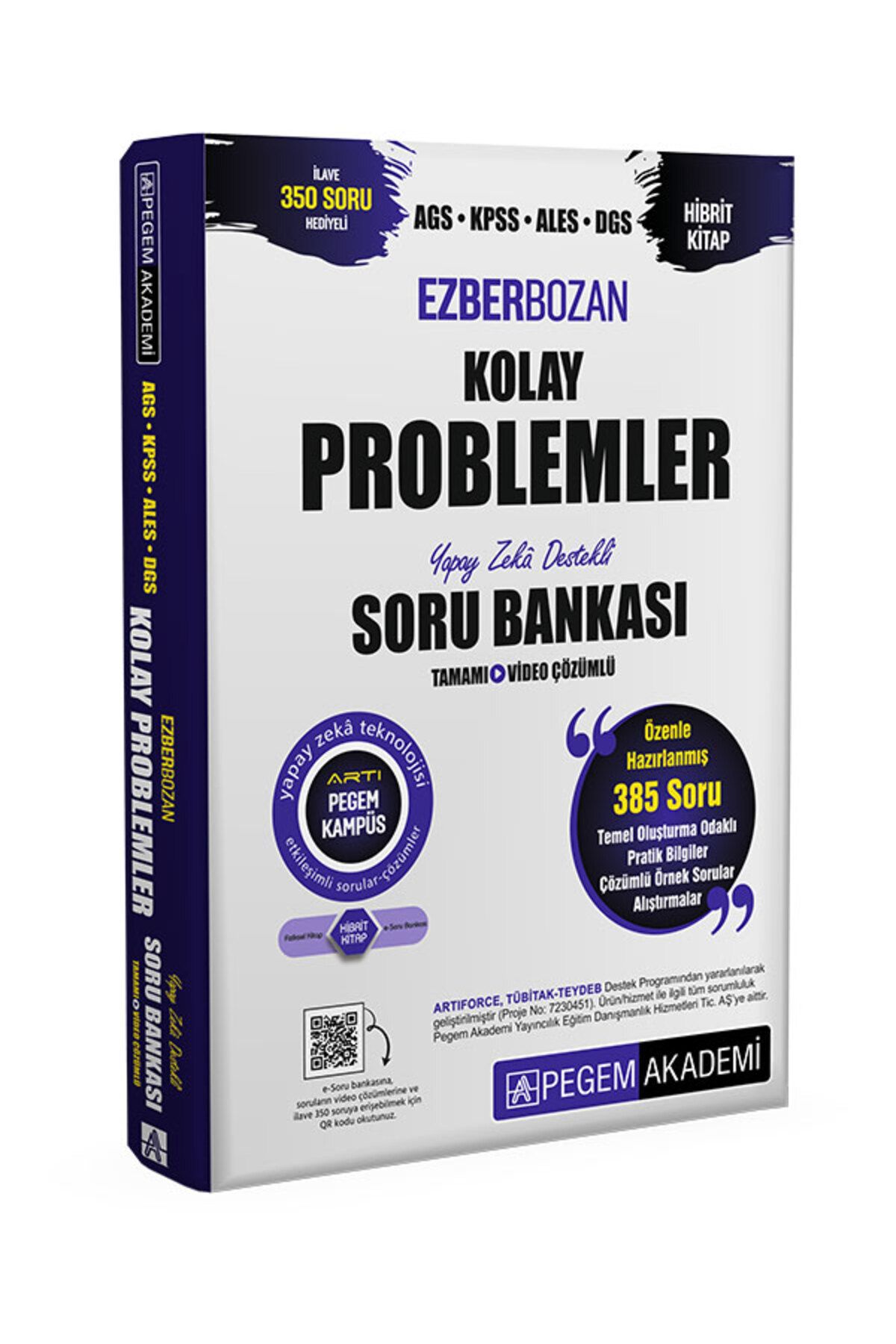 Pegem Akademi Yayıncılık AGS KPSS ALES DGS Ezberbozan Kolay Problemler Tamamı Video Çözümlü Soru Bankası Pegem Yayınları