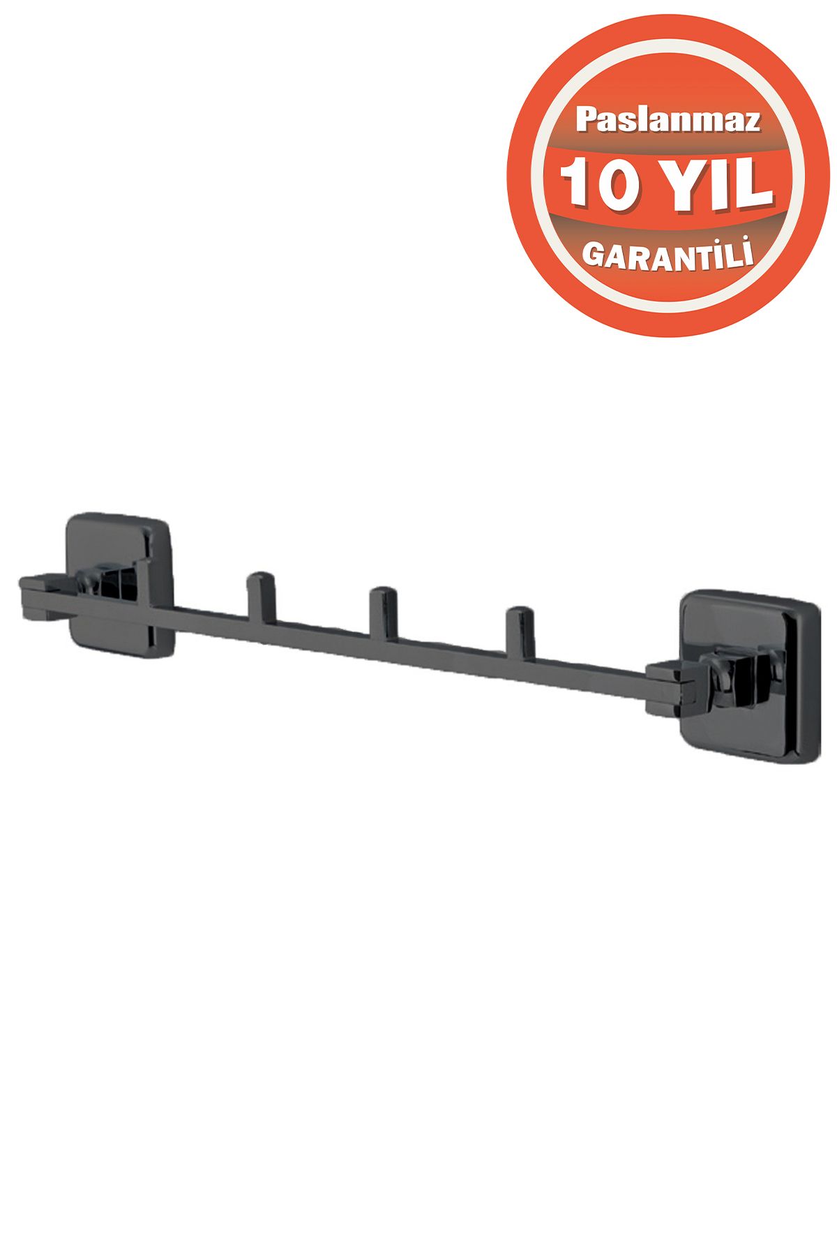 ÇELİK BANYO Paslanmaz Pirinç Mat Siyah Kumru 4'Lü Askılık Havluluk Banyo Askısı