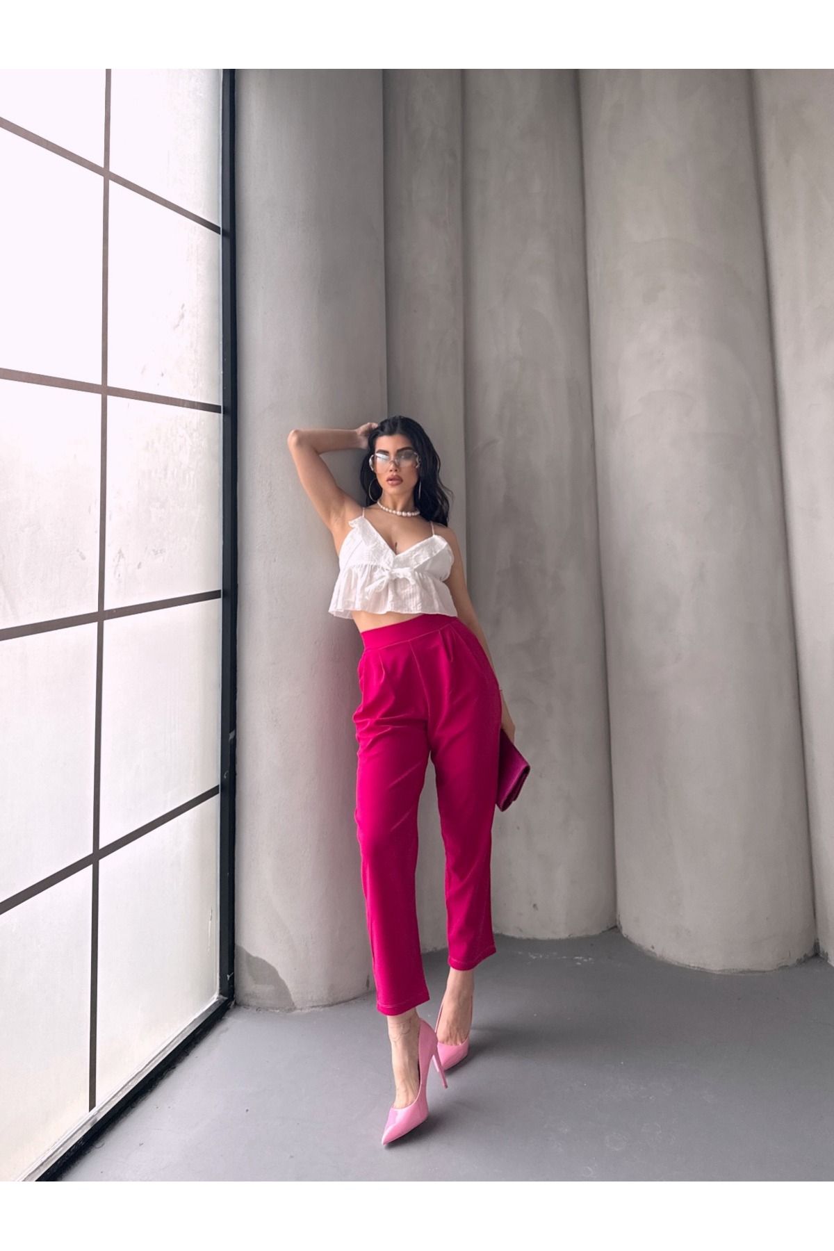 DAFFODİL Daffodil Scuba Krep Likralı Harem Pantolon – Model Y052
