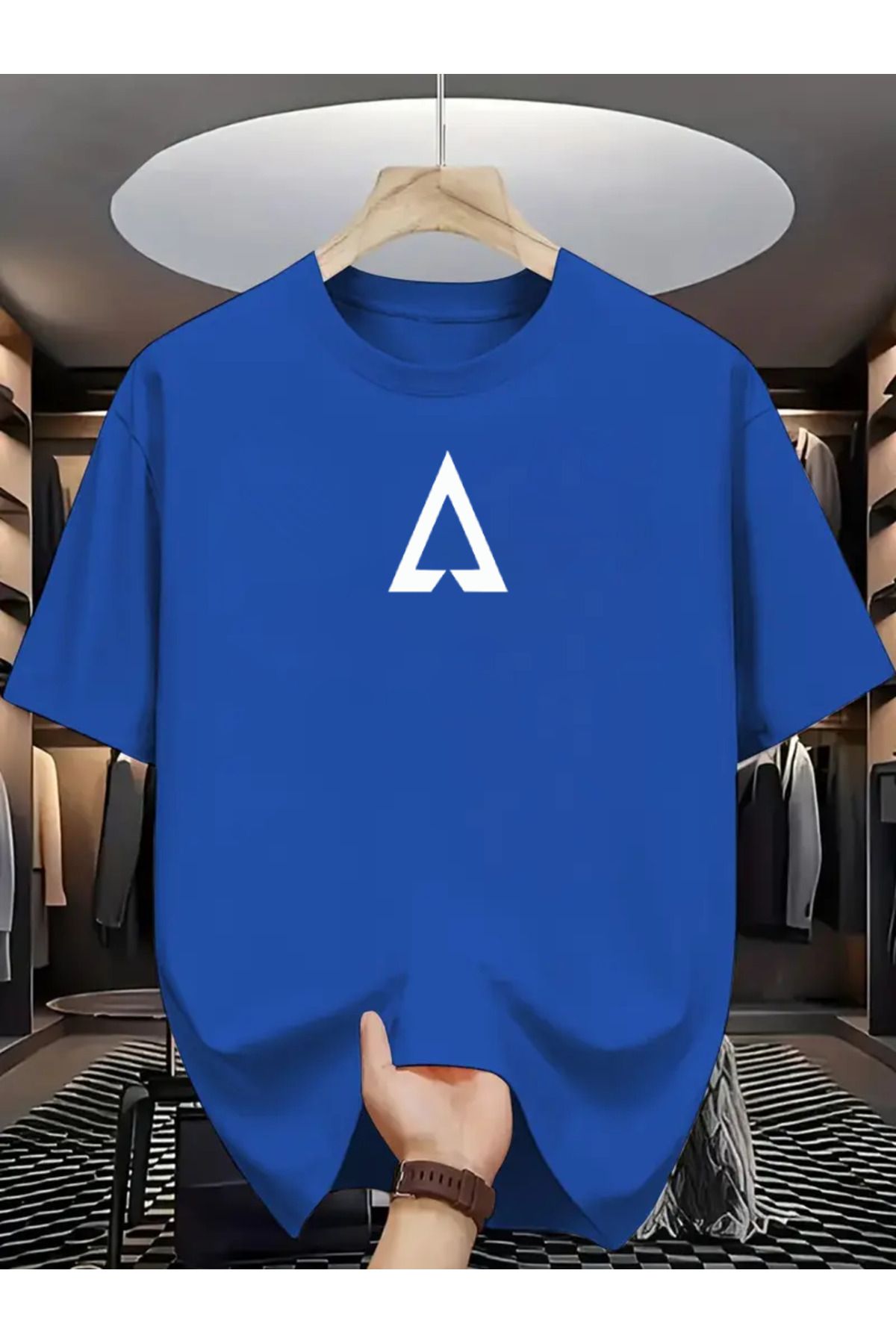 aynewmoda Üçgen Baskılı - Unisex Oversized T-shirt