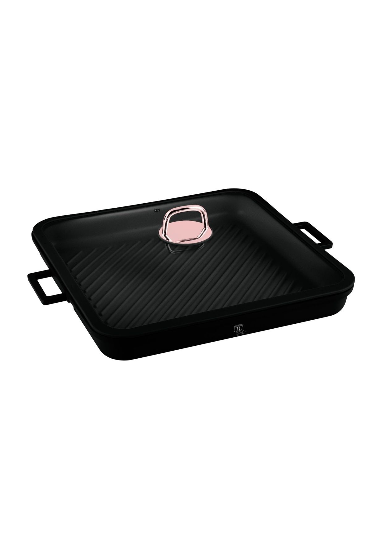 Berlinger Haus Tigaie Pătrată Cu Capac, 34 Cm, Black Rose Berlinger Haus Bh 7789, Antiaderentă, Neagră - One Size