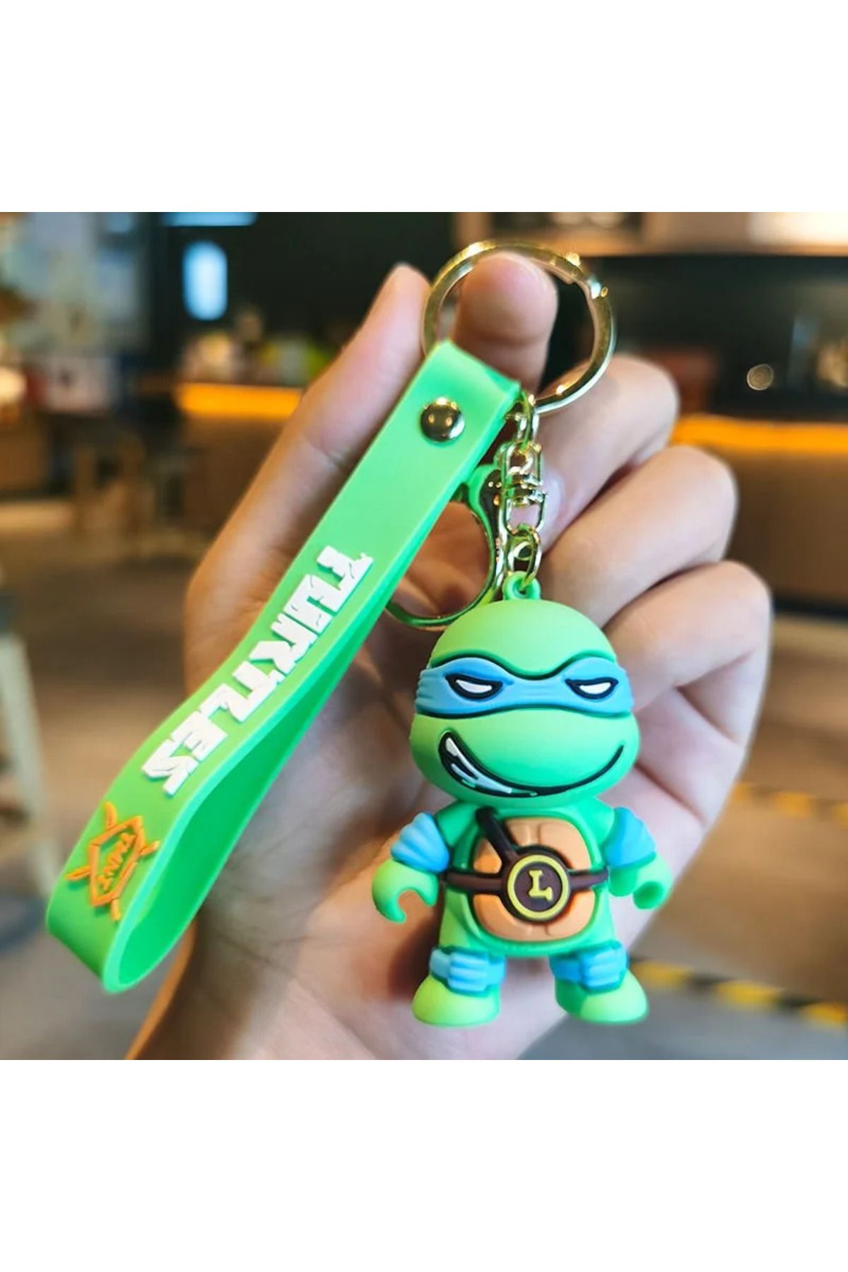 TAYEM Ninja Kaplumbağalar Anahtarlık, Silikonlu 3D Anahtarlık ve Çanta Aksesuarı (1 Adet)