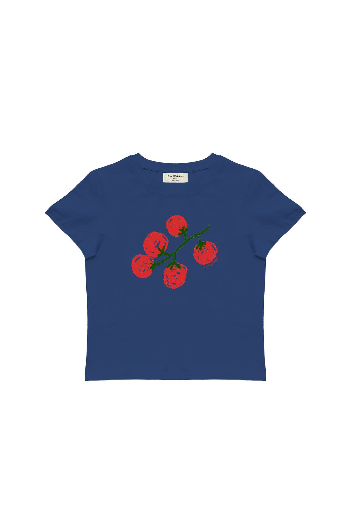 lethestudios Tomatoes Baskılı, Meyve Desenli Baby Tee Crop Top