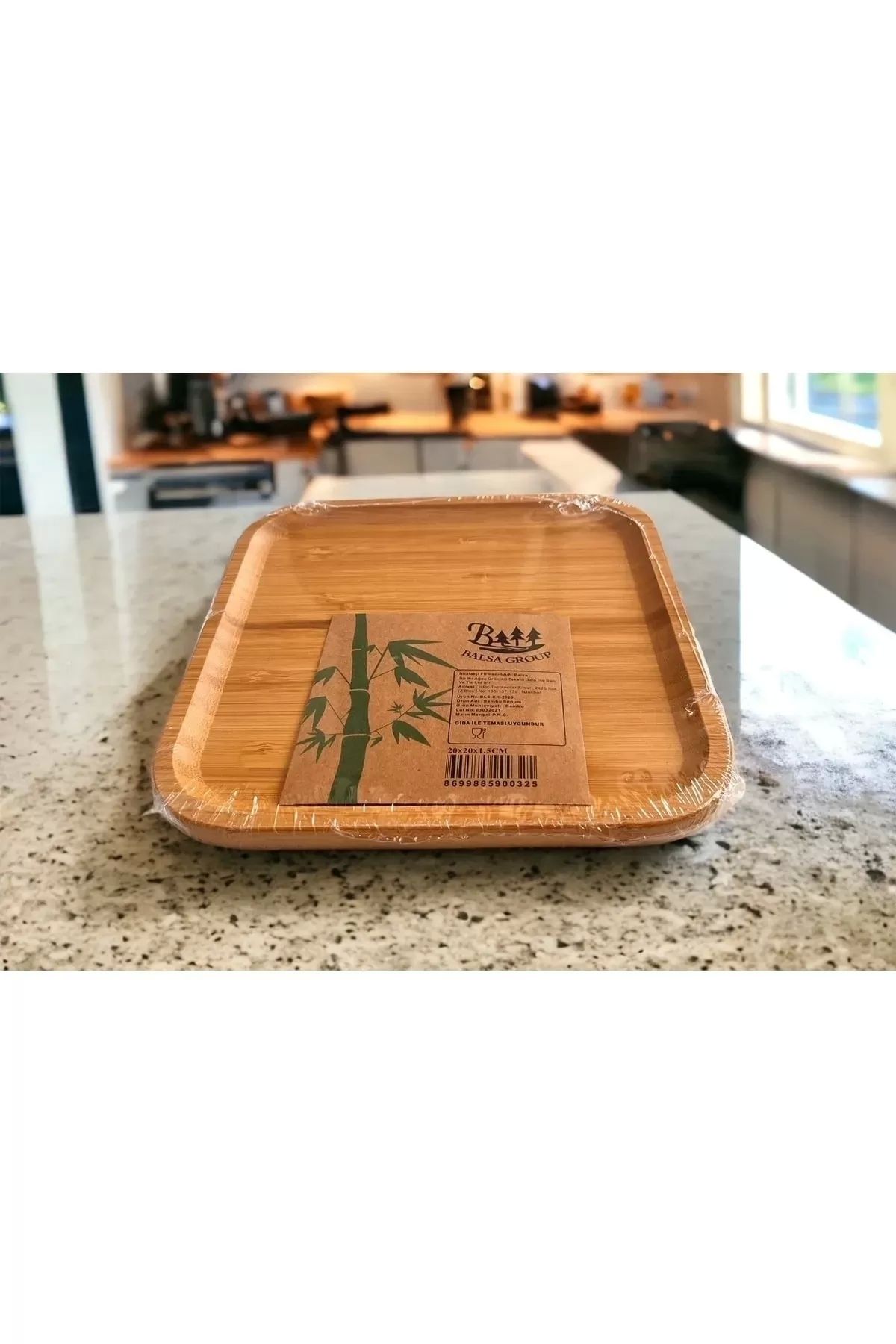 PRATİKOBA Bambu Kare Tabak 20 * 20 * 1.5 Cm Royaleks-KR2020