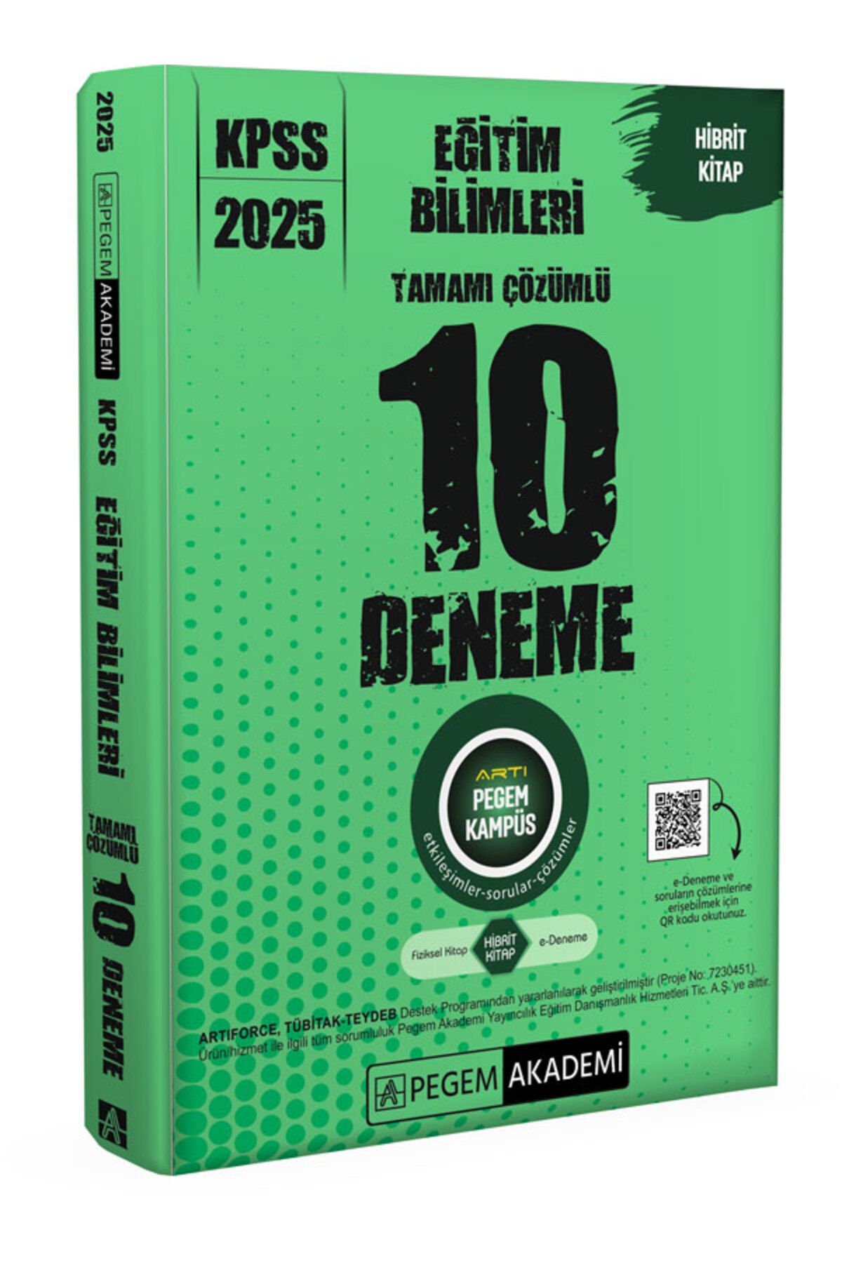 Pegem Akademi Yayıncılık 2025 KPSS Eğitim Bilimleri Tamamı Çözümlü 10 Deneme Pegem Yayınları