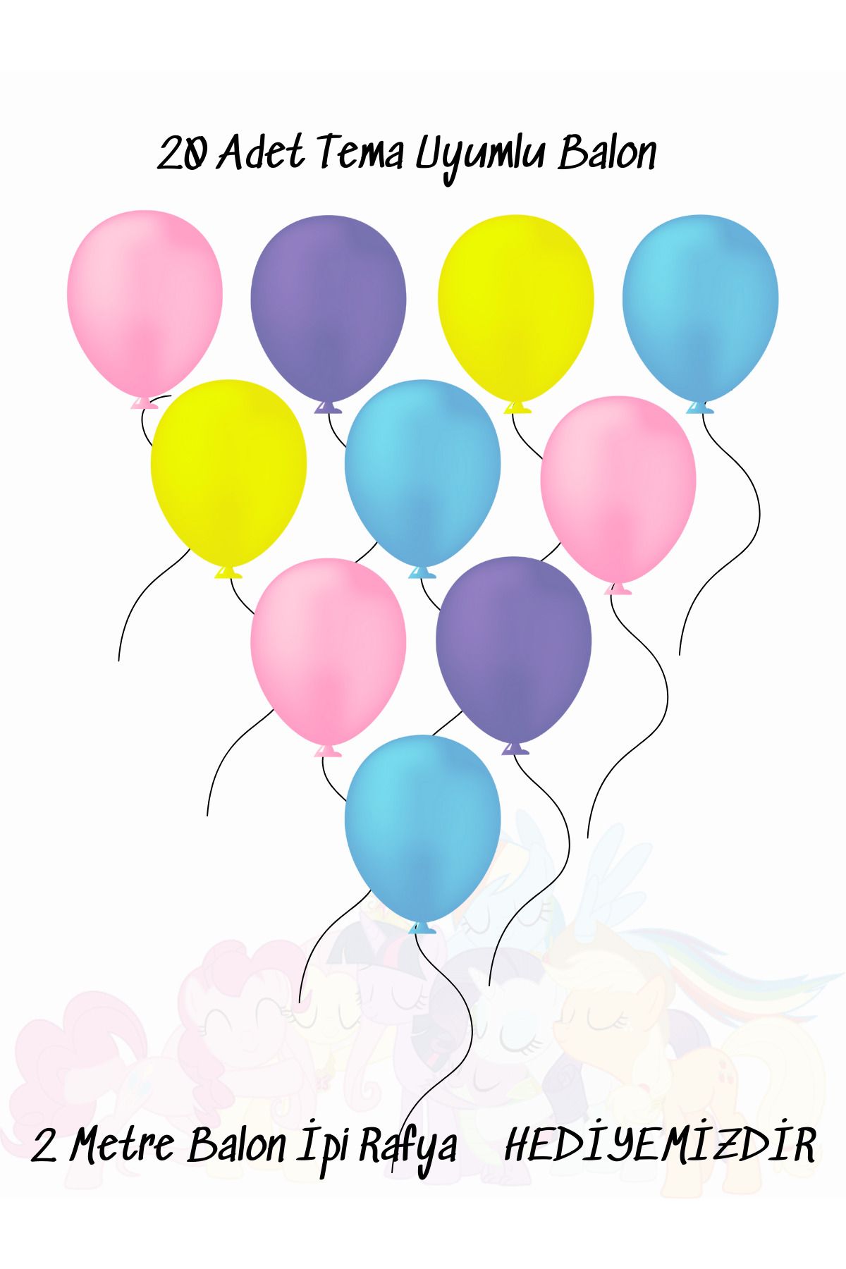 snowparty My Little Pony Tema Uyumlu Doğum Günü Parti Balonu