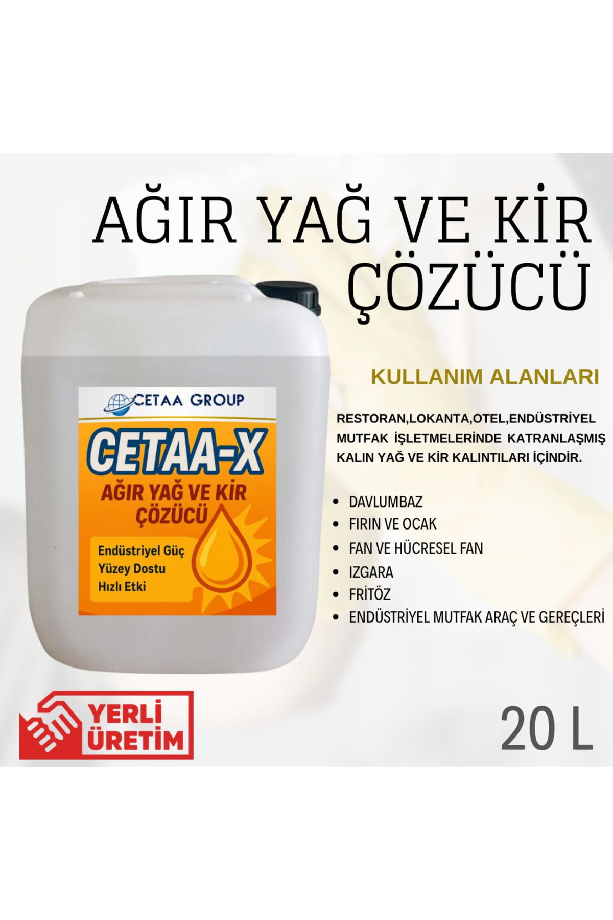 CETAA-X 20 Litre Ağır Kir ve Yağ Çözücü