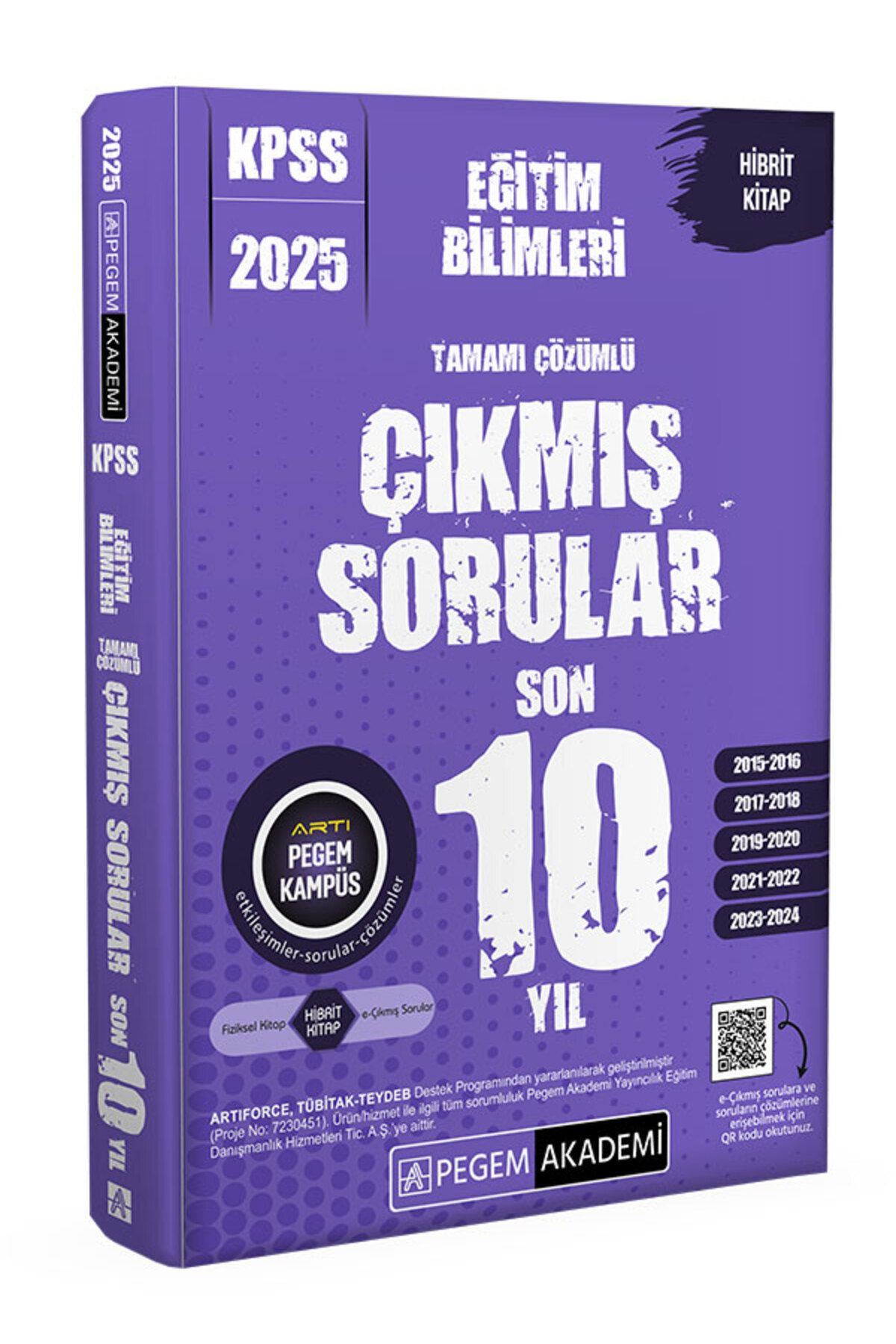 Pegem Akademi Yayıncılık 2025 KPSS Eğitim Bilimleri Tamamı Çözümlü Çıkmış Sorular Son 10 Yıl Pegem Yayınları