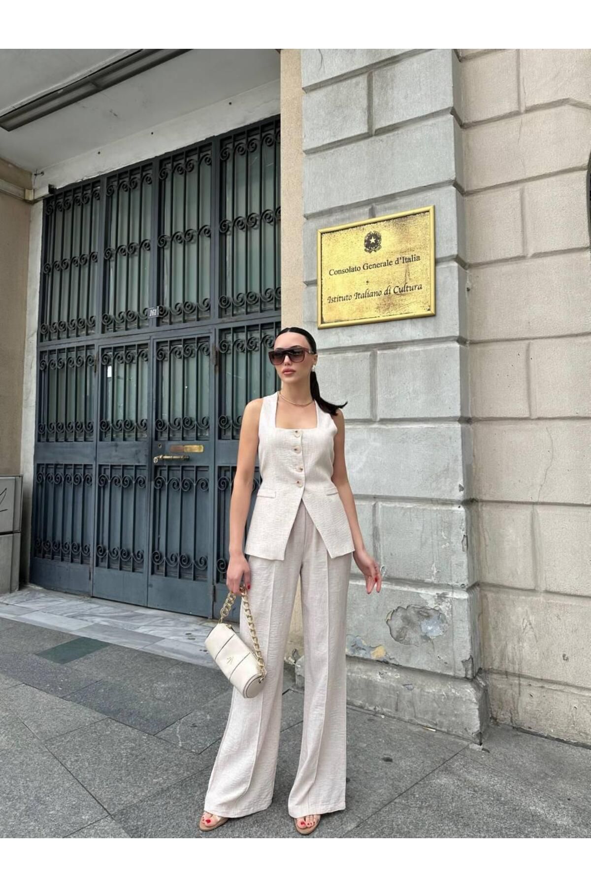 Hotfashion BELDEN BAĞLAMALI YELEK TAKIM