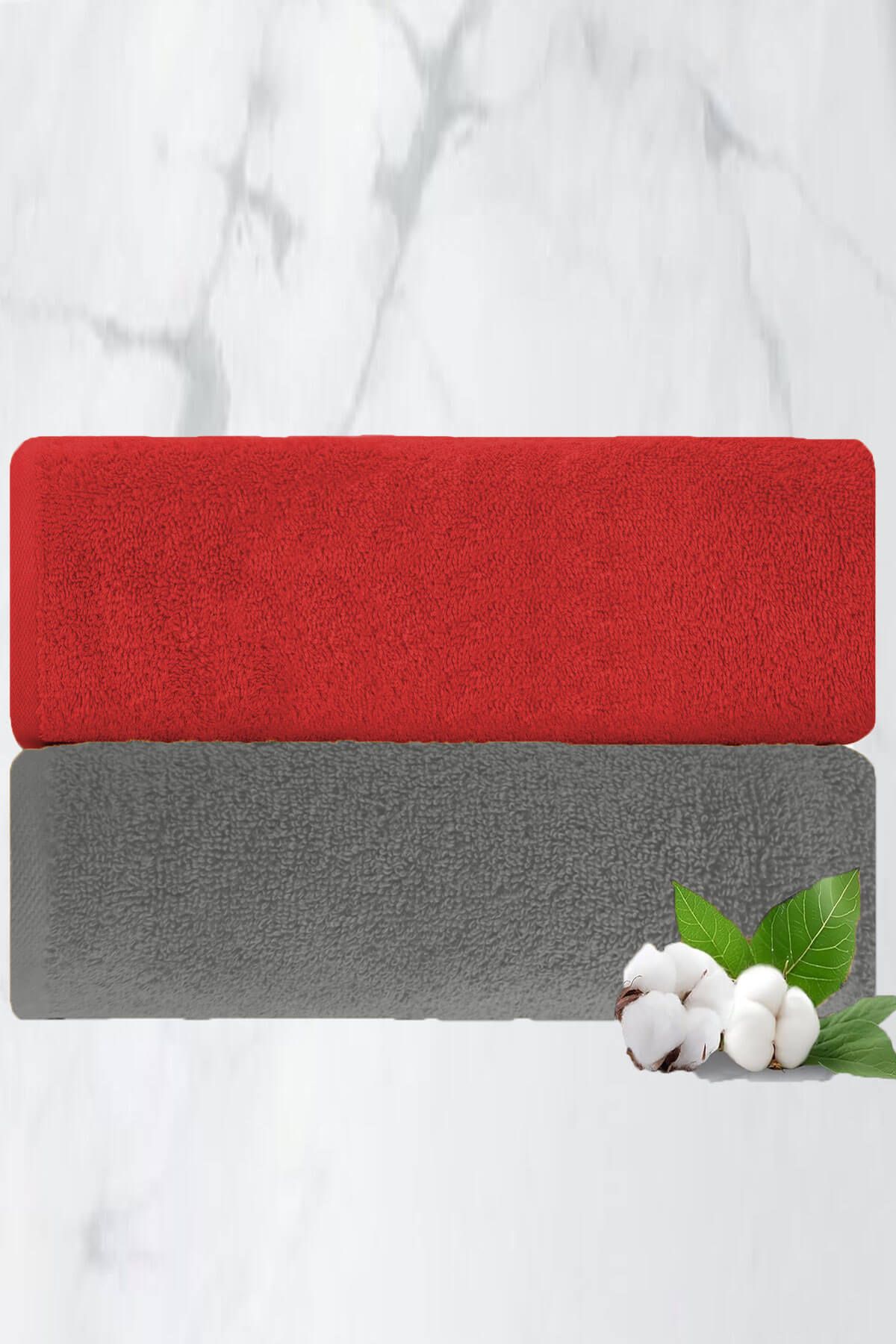 Mira Home 2 li Lüks El Yüz Havlu Seti 50x90 Cm %100 Pamuklu Gramajlı Grinja