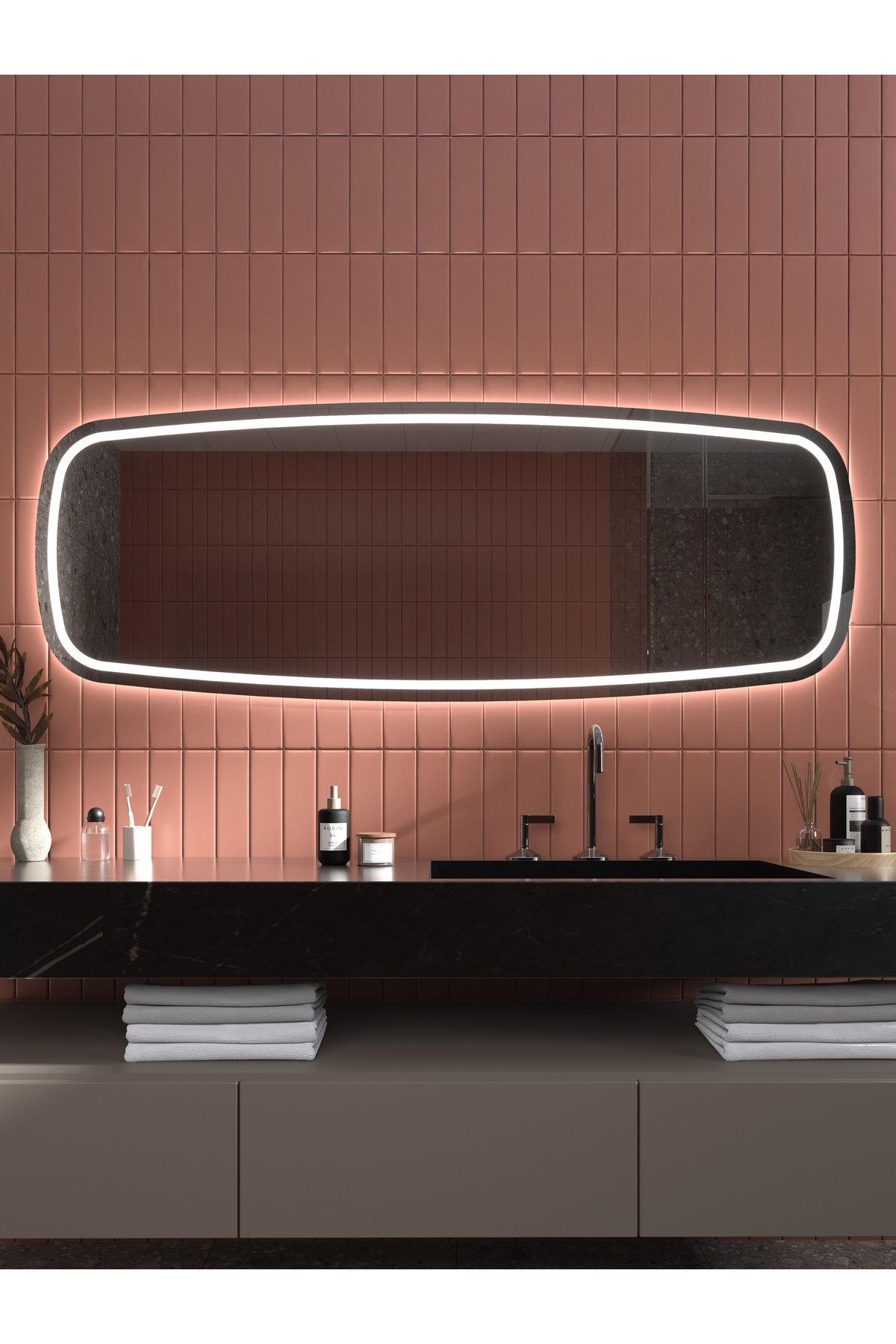 Albus Home - Milano LED Aydınlatmalı Ayna - Tri-Color + Dimmer + Defogger
