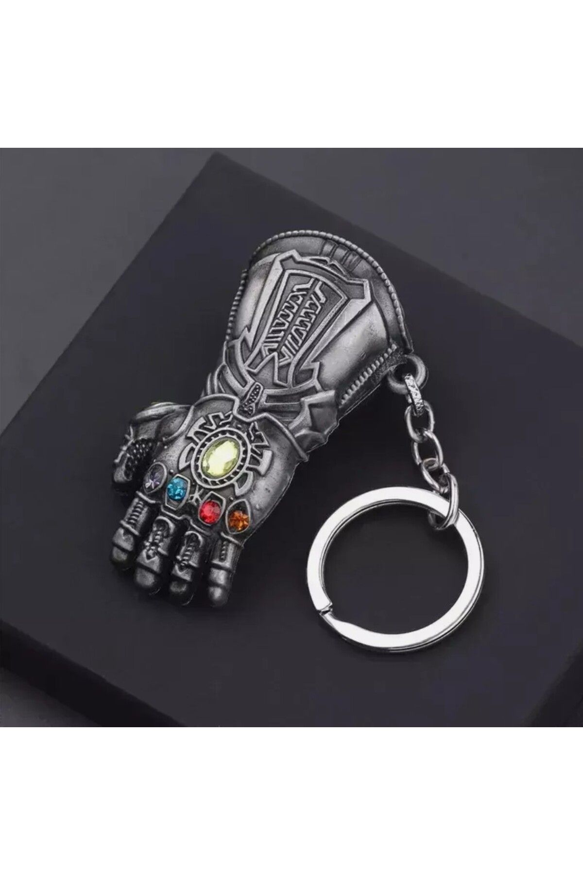 Mimi Aksesuar 3D Marvel Avengers Serisi (Thonos) Sonsuzluk Eldiveni Taşlı Metal Anahtarlık