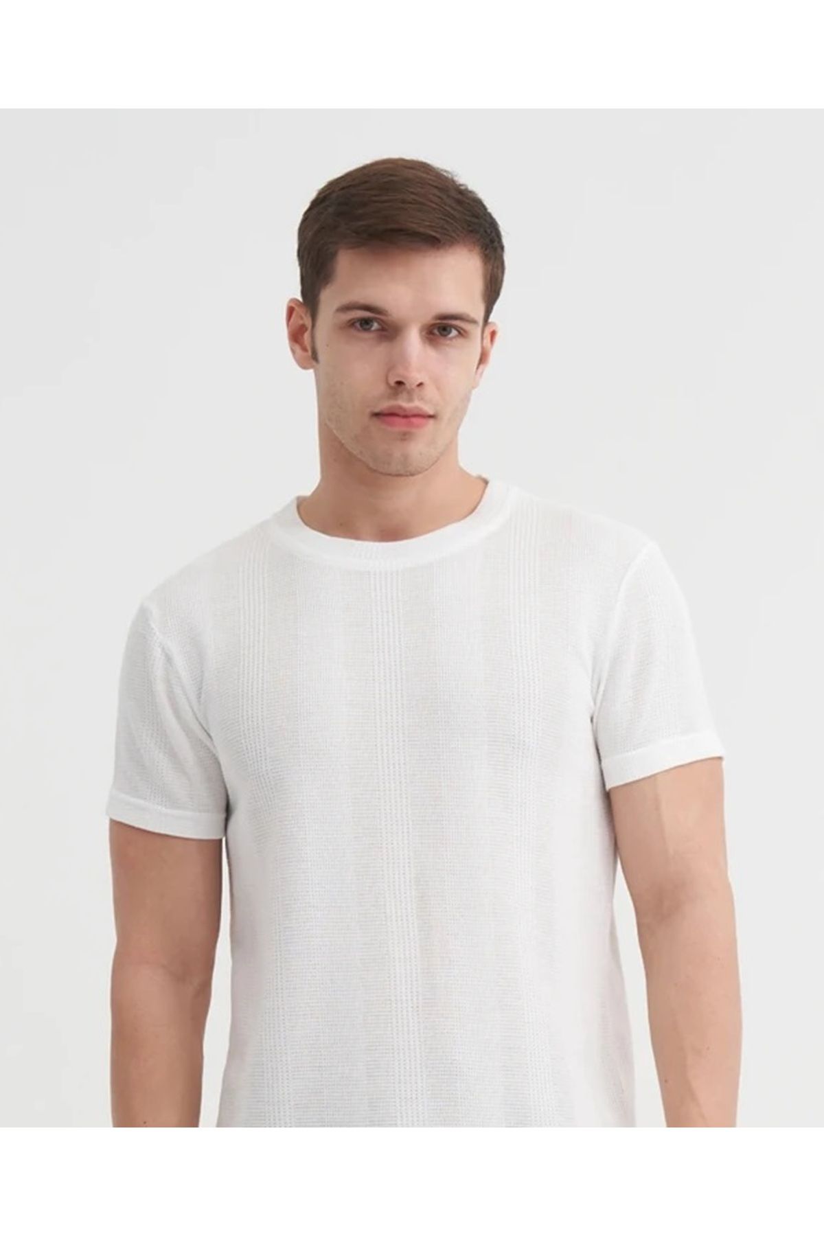 Cazador Erkek Cazador Basic Slim Fit Kesim Bisiklet Yaka Özel Desenli T-Shirt