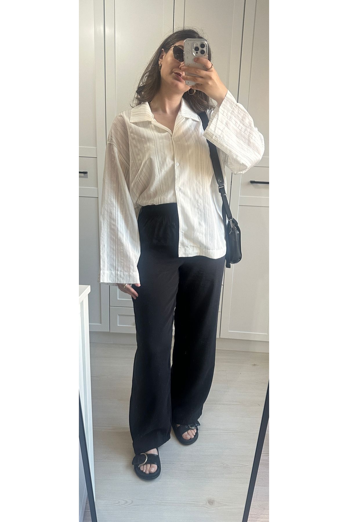 Tasarım Beli lastikli ipeksi pantolon