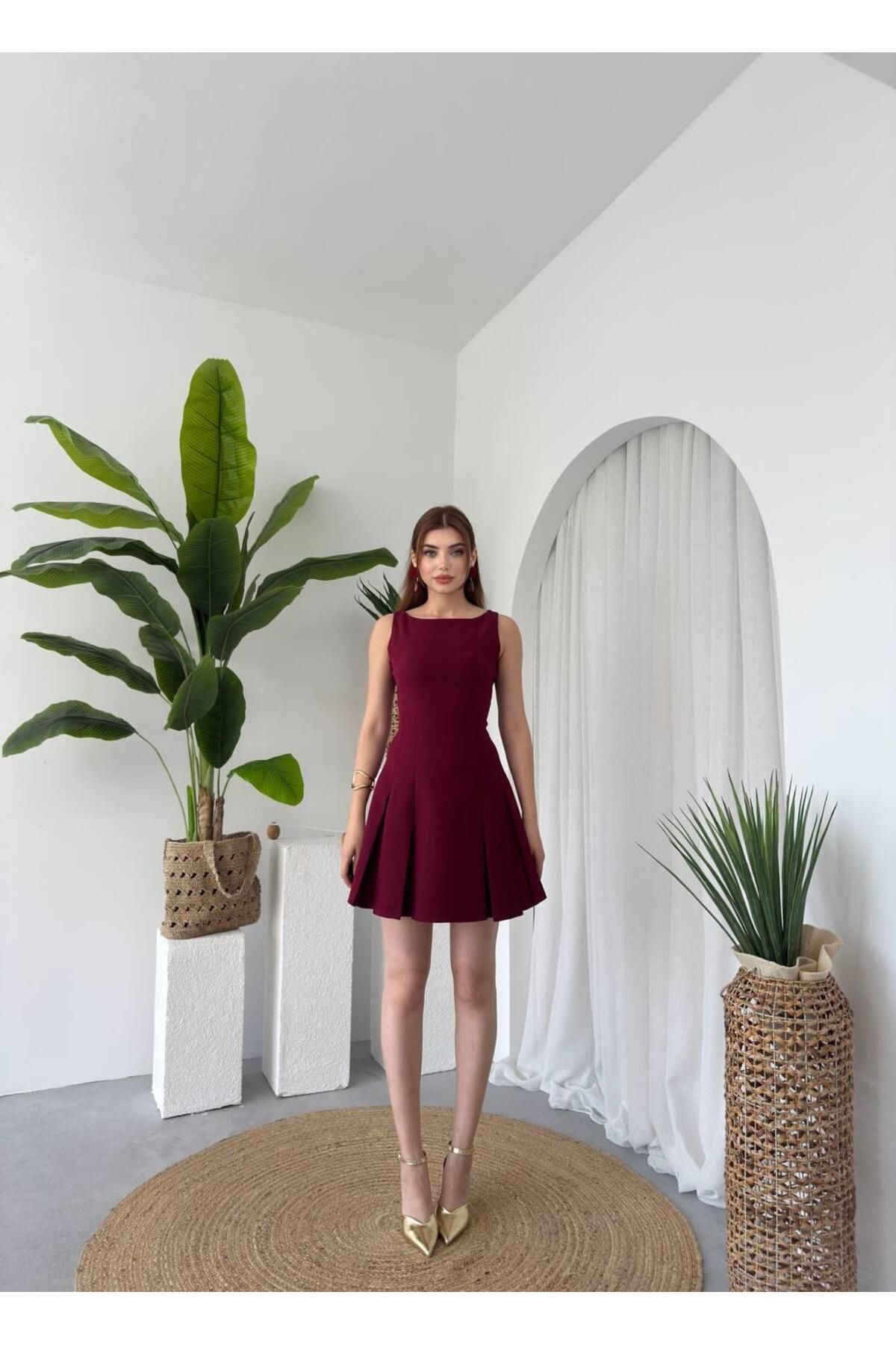 conconmoda Alfie Pileli Atlas Mini Elbise