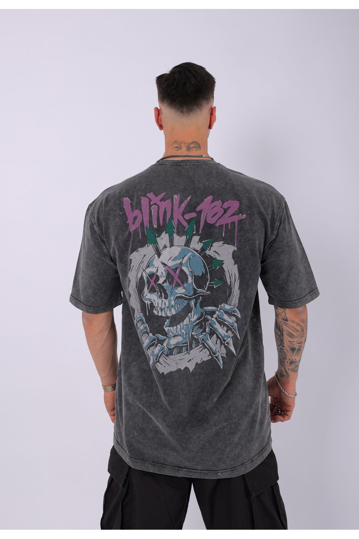 Lescho UNISEX ÖZEL YIKAMALI BLİNK 182 OVERSIZE T-SHIRT