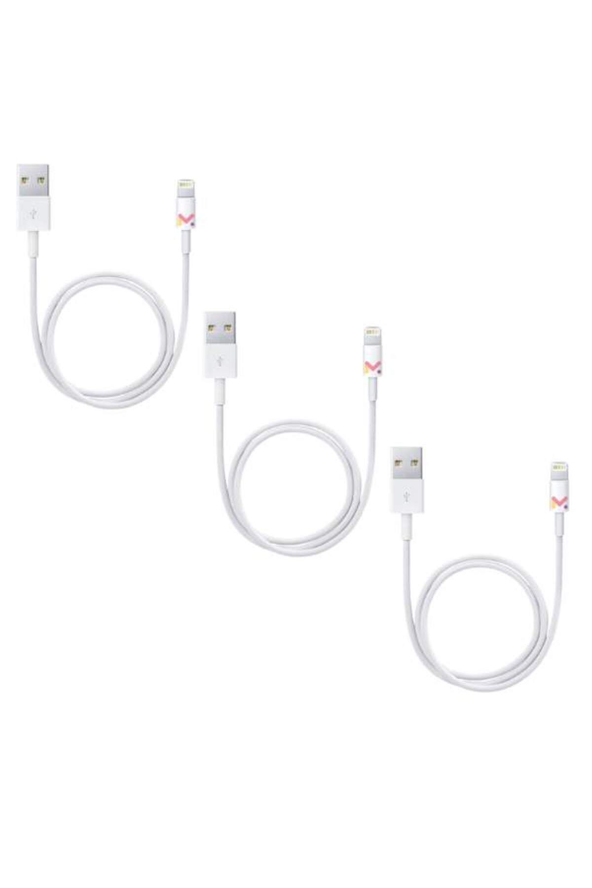 Evelise-Set de 3 cabluri de date și încărcare, USB / Lightning, alb, 2A, viteză 10 Gbps, 1 m 1