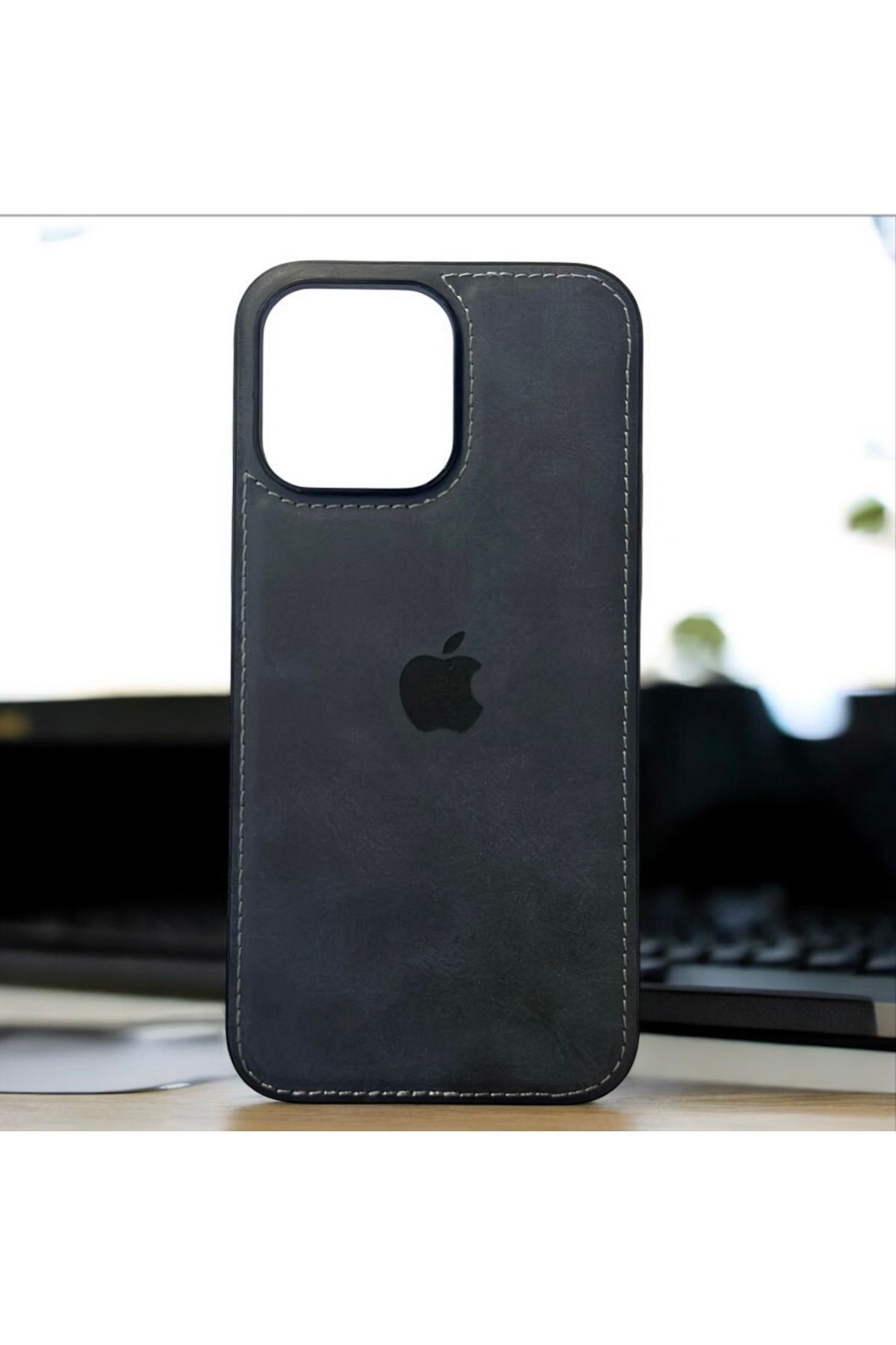 shop İPhone 14 Pro Max Deri Logolu Kılıf