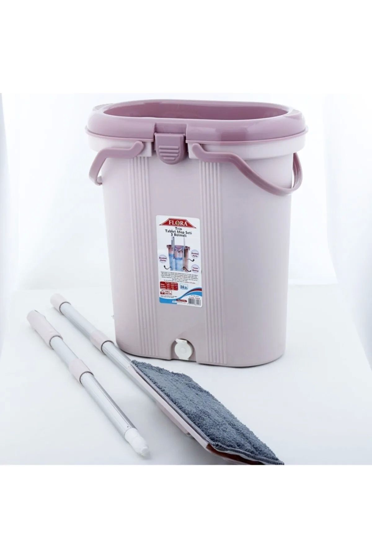 PRATİKOBA Tablet Mop Set Trio 3 Bölmeli 14 Lt. Royaleks-F404