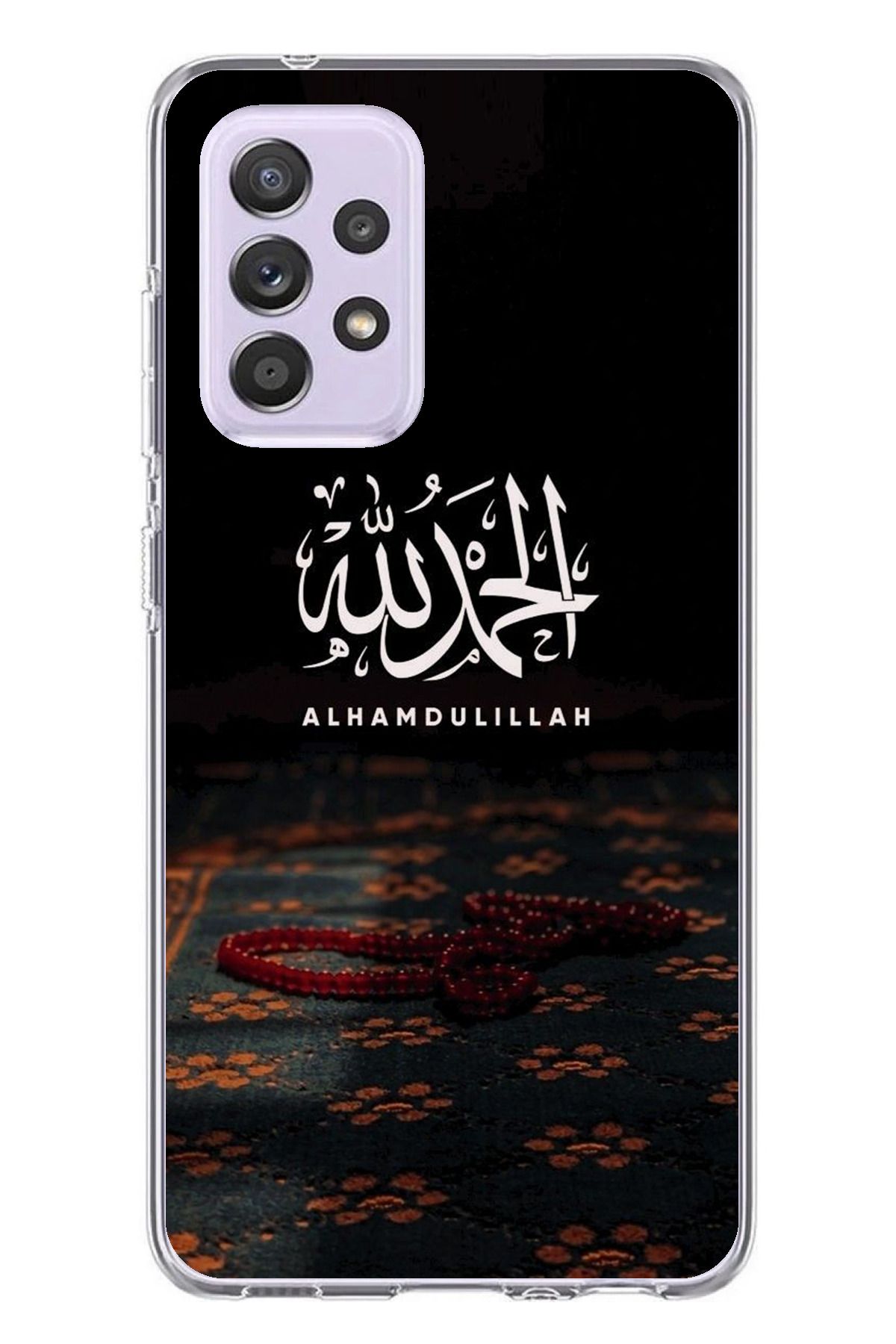 TechTree Samsung Galaxy A72 Uyumlu Elhamdülillah Tesbih Şeffaf Silikon Kılıf