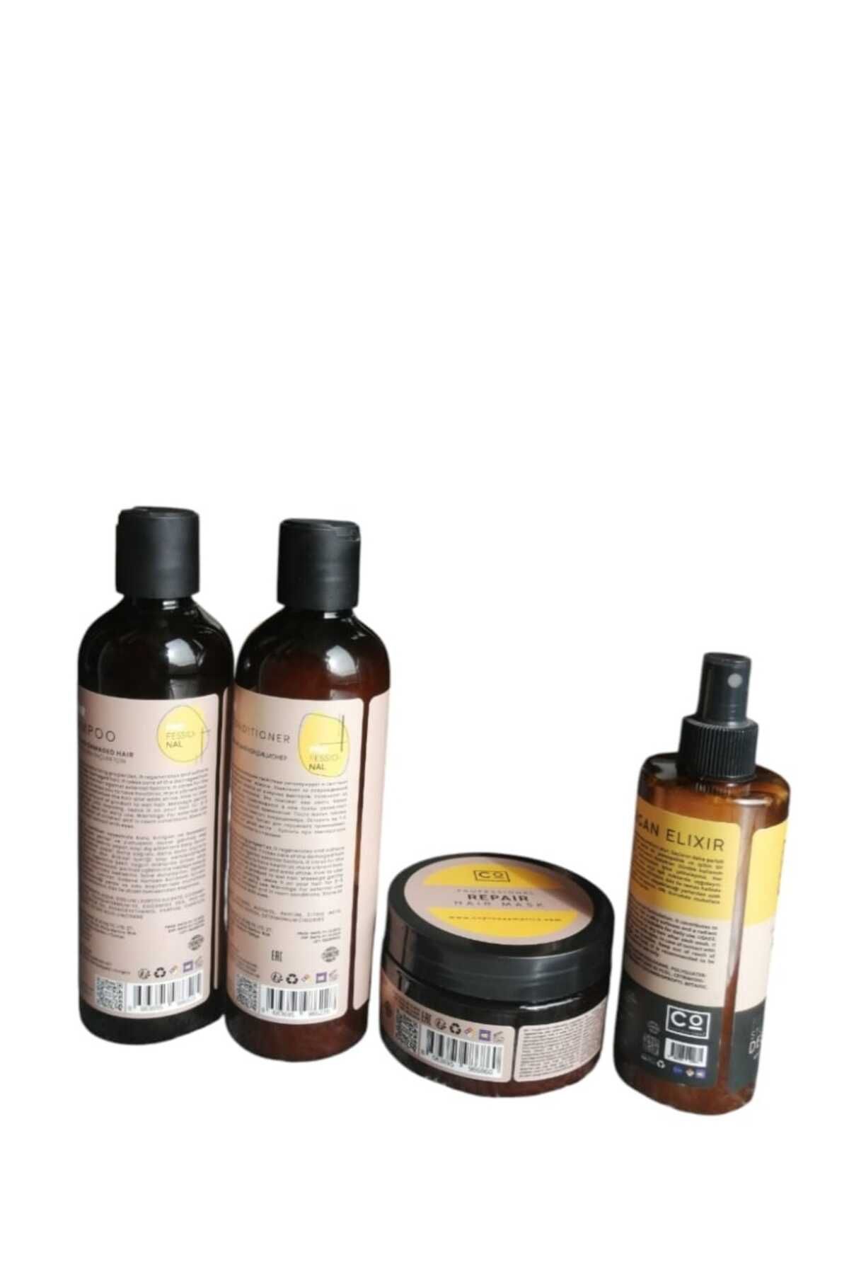 Co Professional Saç Bakım Seti Yıpranmış saçlar İçin Şampuan, Saç kremi, saç maskesi, Argan fön suyu