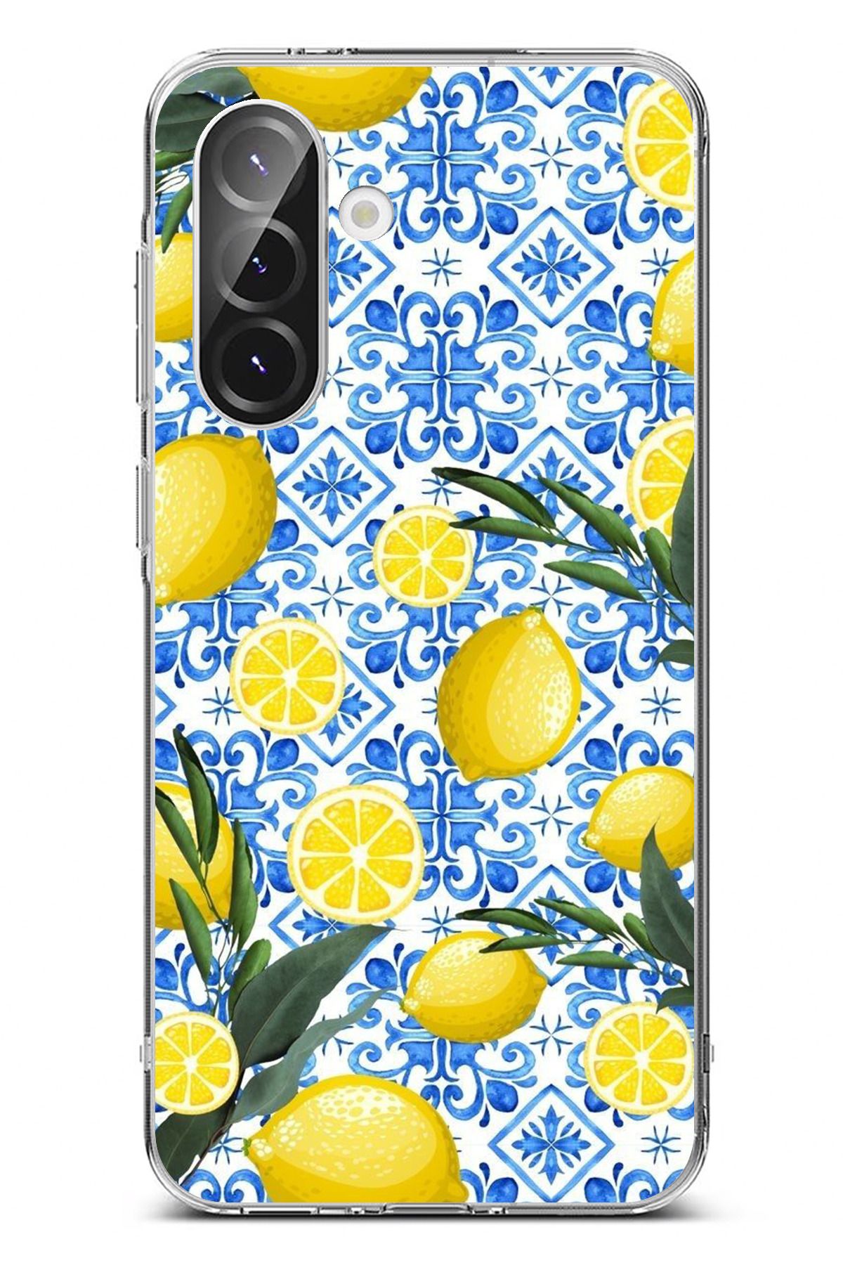 TechTree Samsung Galaxy A56 Uyumlu Limon Sulu Boya Şeffaf Silikon Kılıf