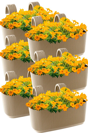 TEMMUZ HOME 3.2 Litre 6 Adet Askılı Balkon Saksısı