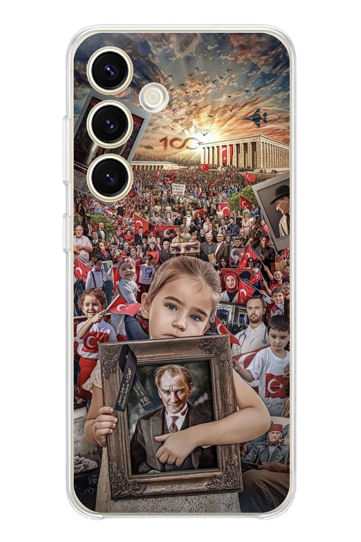 TechTree Samsung Galaxy S24 Uyumlu Anıtkabir Atatürk Portre Şeffaf Silikon Kılıf