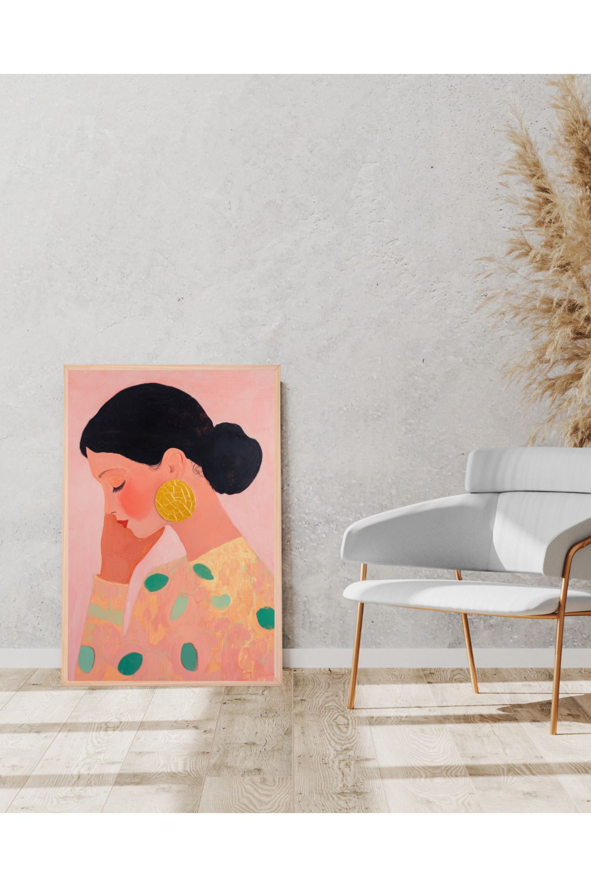 Tuba Decor Tek parça Ahşap Çerçeve Görünümlü MDF Tablo