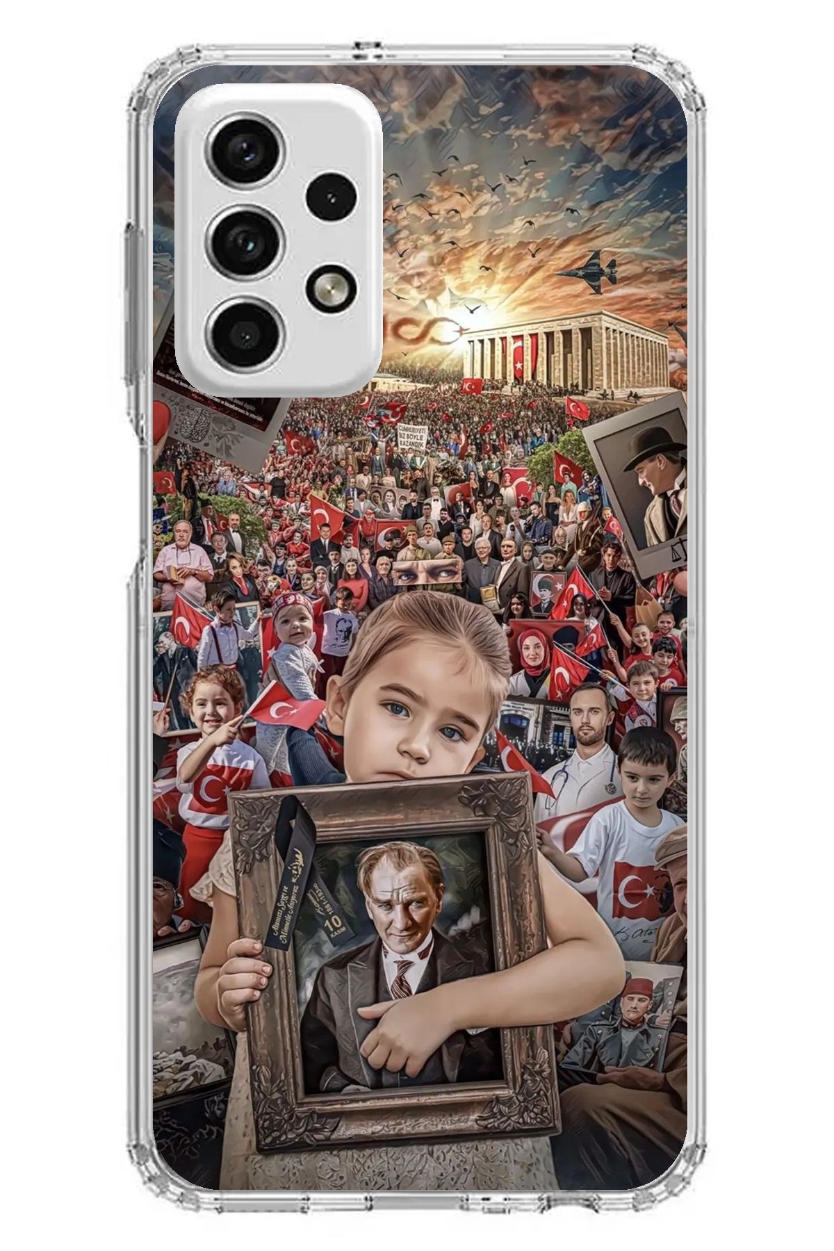 TechTree Samsung Galaxy A73 Uyumlu Anıtkabir Atatürk Portre Şeffaf Silikon Kılıf
