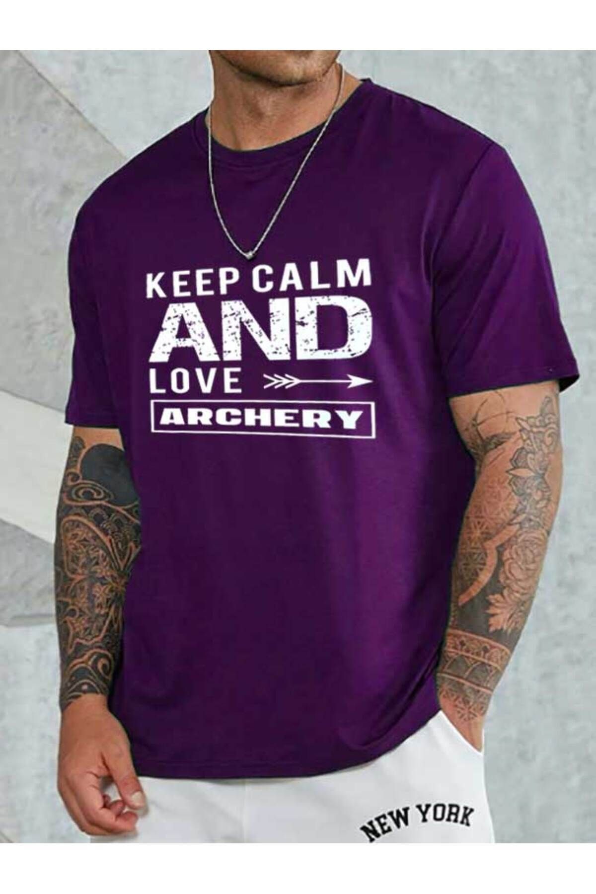 Tarzsokak Unisex Keep Calm Bisiklet Yaka