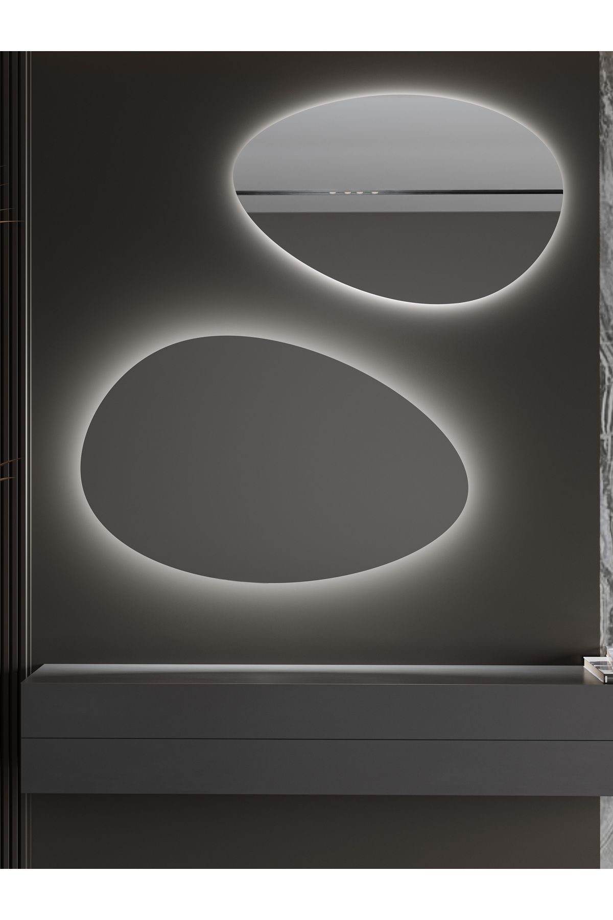 Albus Home - Olive LED Aydınlatmalı Ayna - SATİNASIZ - Tri-Color + Dimmer + Defogger