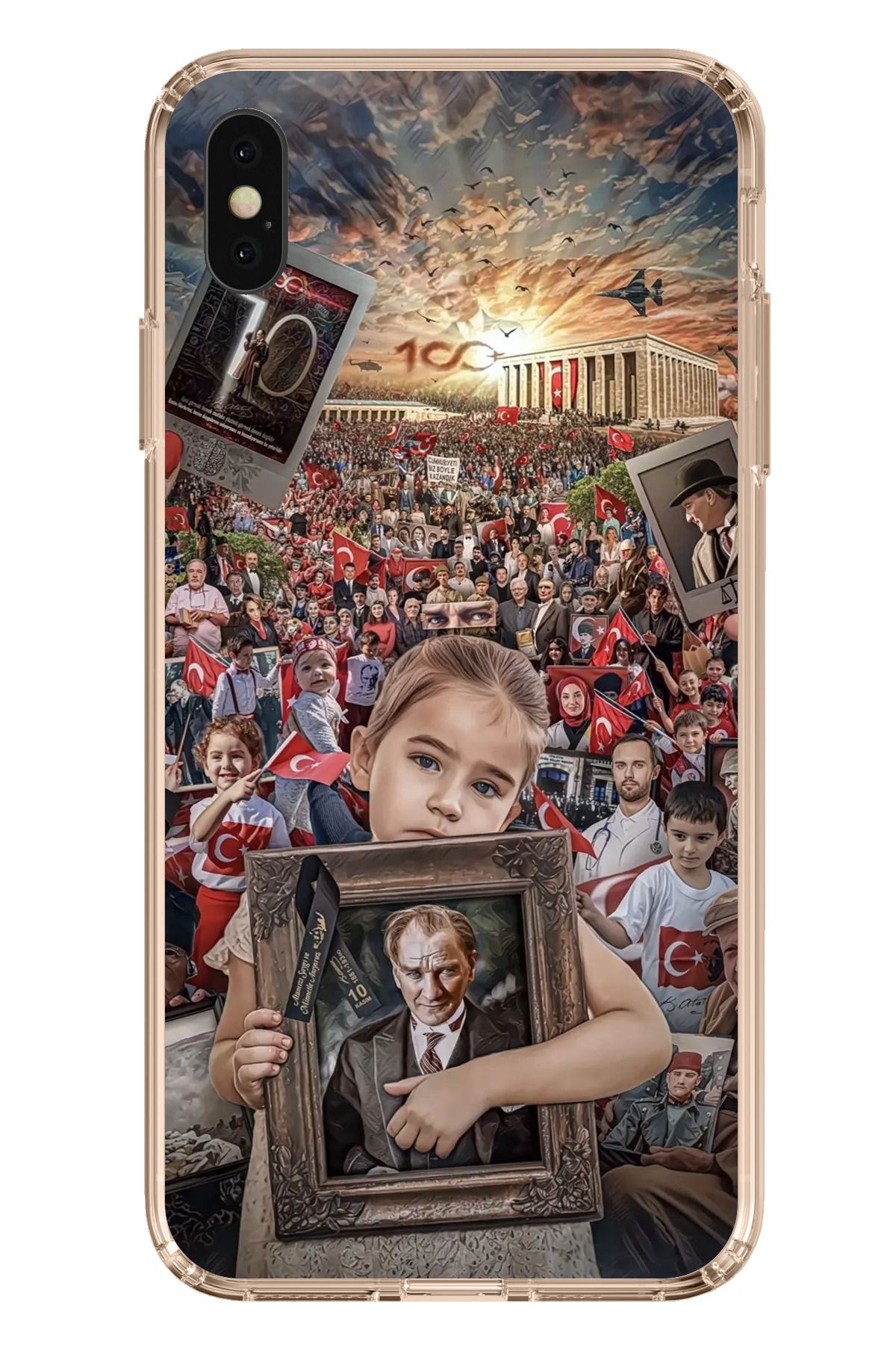TechTree iPhone XS MAX Uyumlu Anıtkabir Atatürk Portre Şeffaf Silikon Kılıf