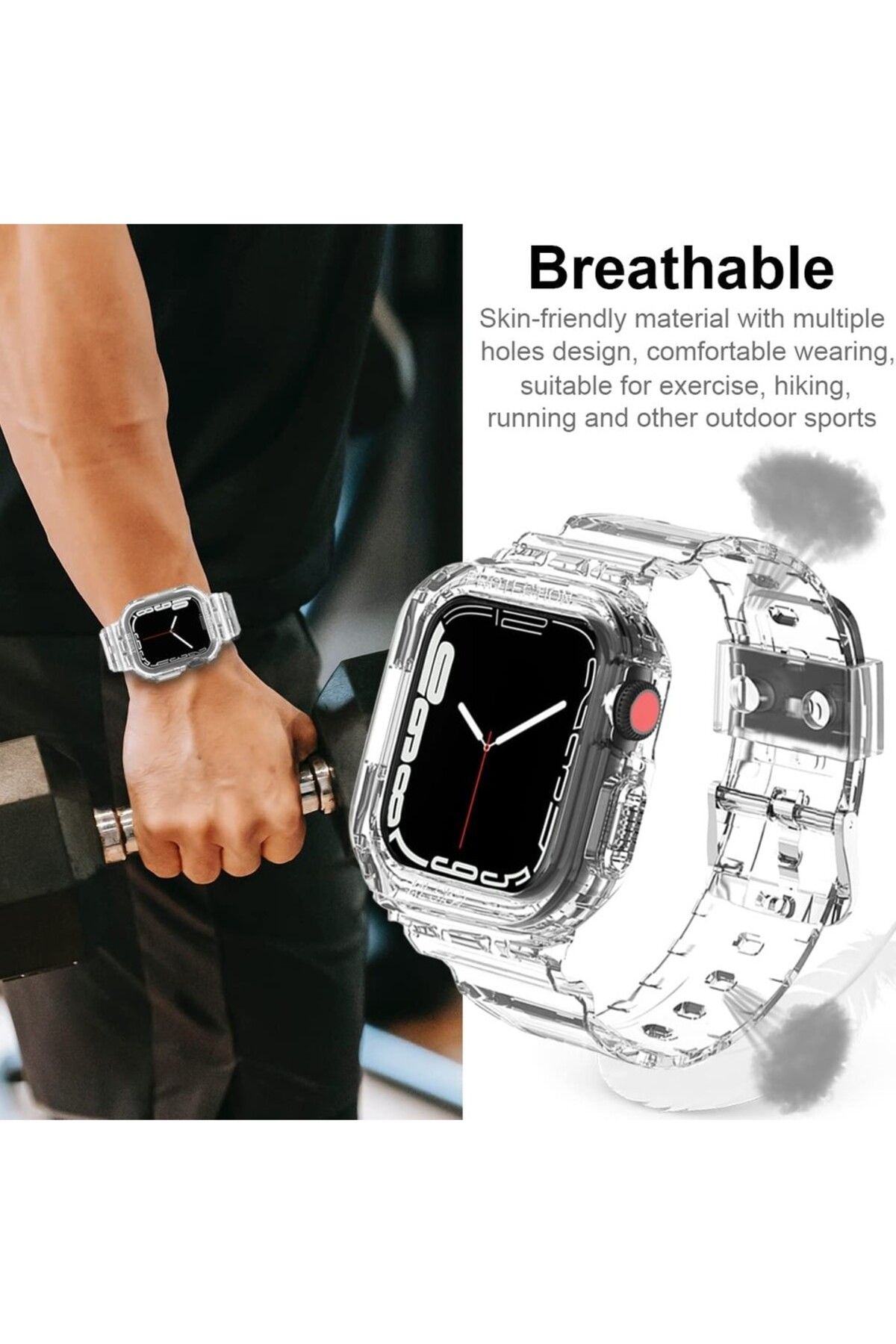 Dmay Apple Watch Ultra - 49MM Uyumlu 2in1 Tam Koruma Silikon Kordon Kılıf