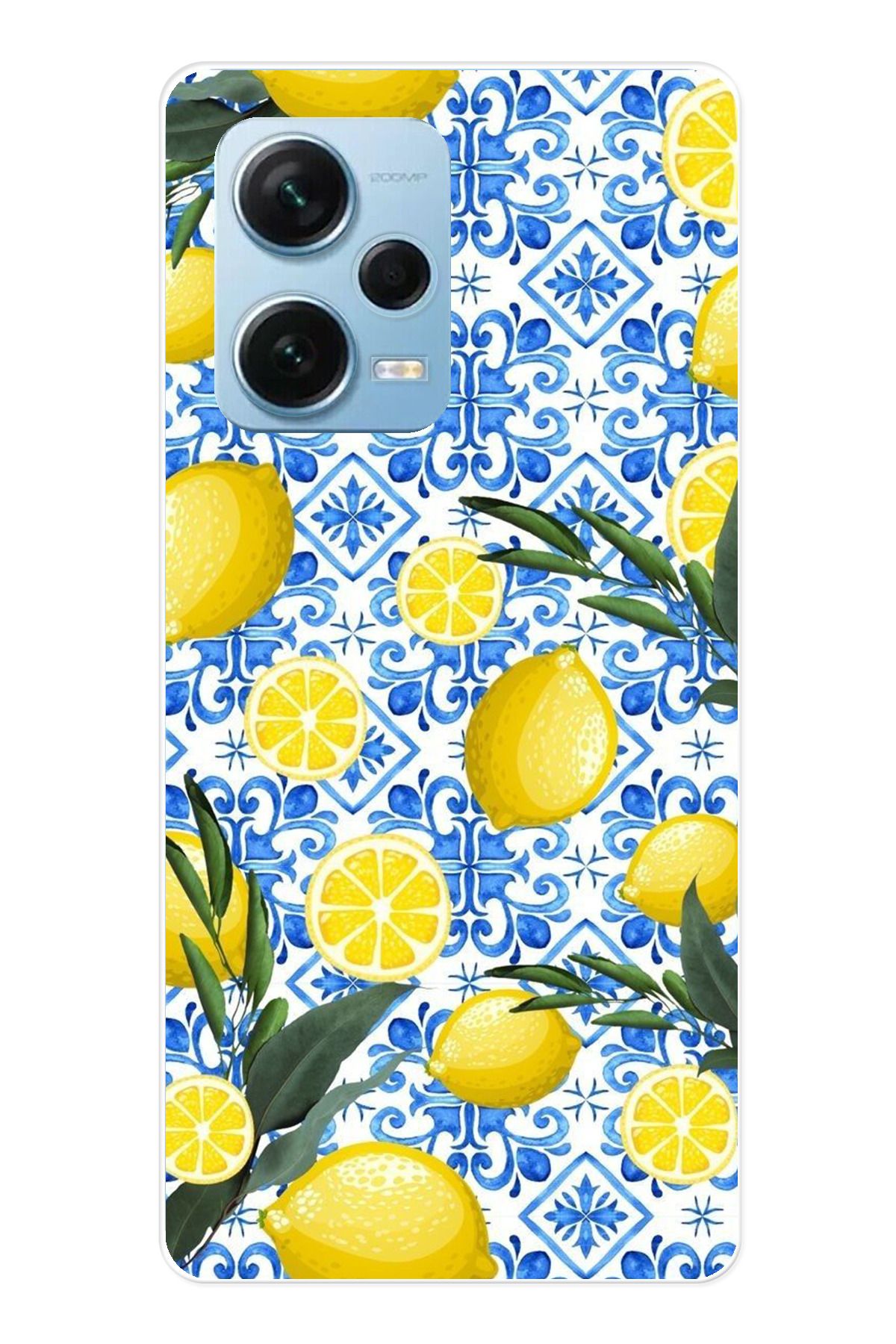 TechTree Redmi Note 12 PRO 5G Uyumlu Limon Sulu Boya Şeffaf Silikon Kılıf