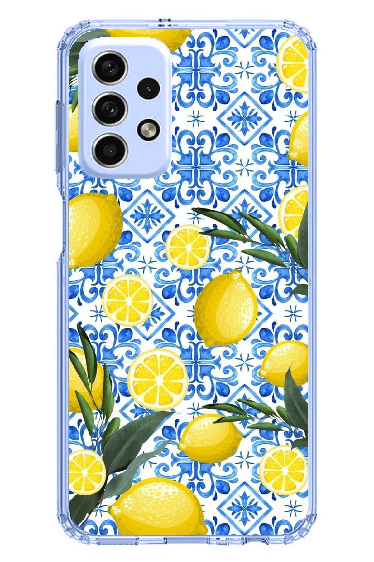 TechTree Samsung Galaxy A33 Uyumlu Limon Sulu Boya Şeffaf Silikon Kılıf