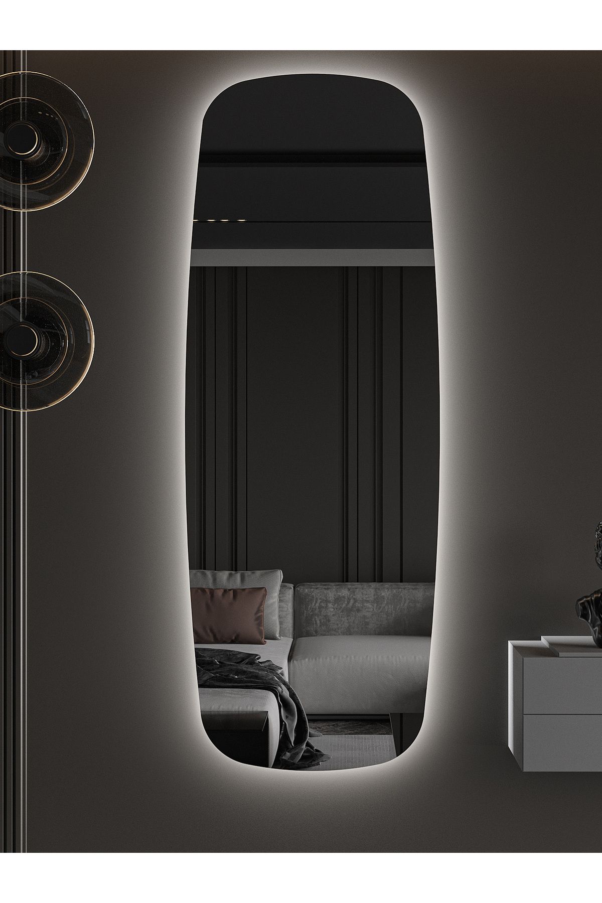 Albus Home - Milano LED Aydınlatmalı Ayna - SATİNASIZ - Tri-Color + Dimmer + Defogger